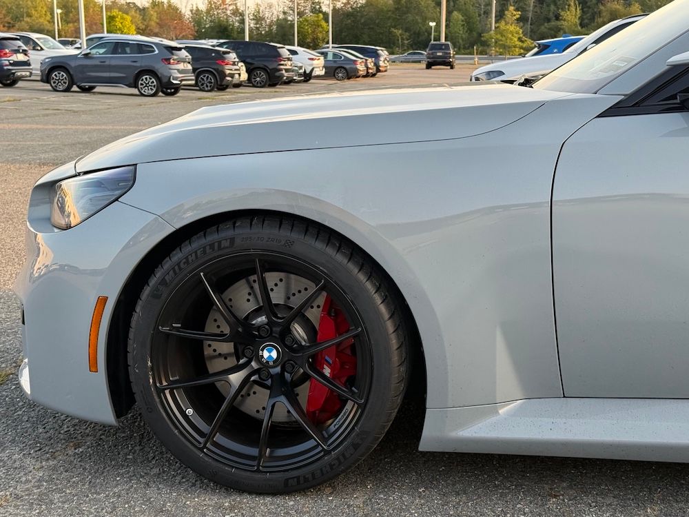 Grey BMW G87 M2 with 19" VS-5RS Apex wheels in Satin Black