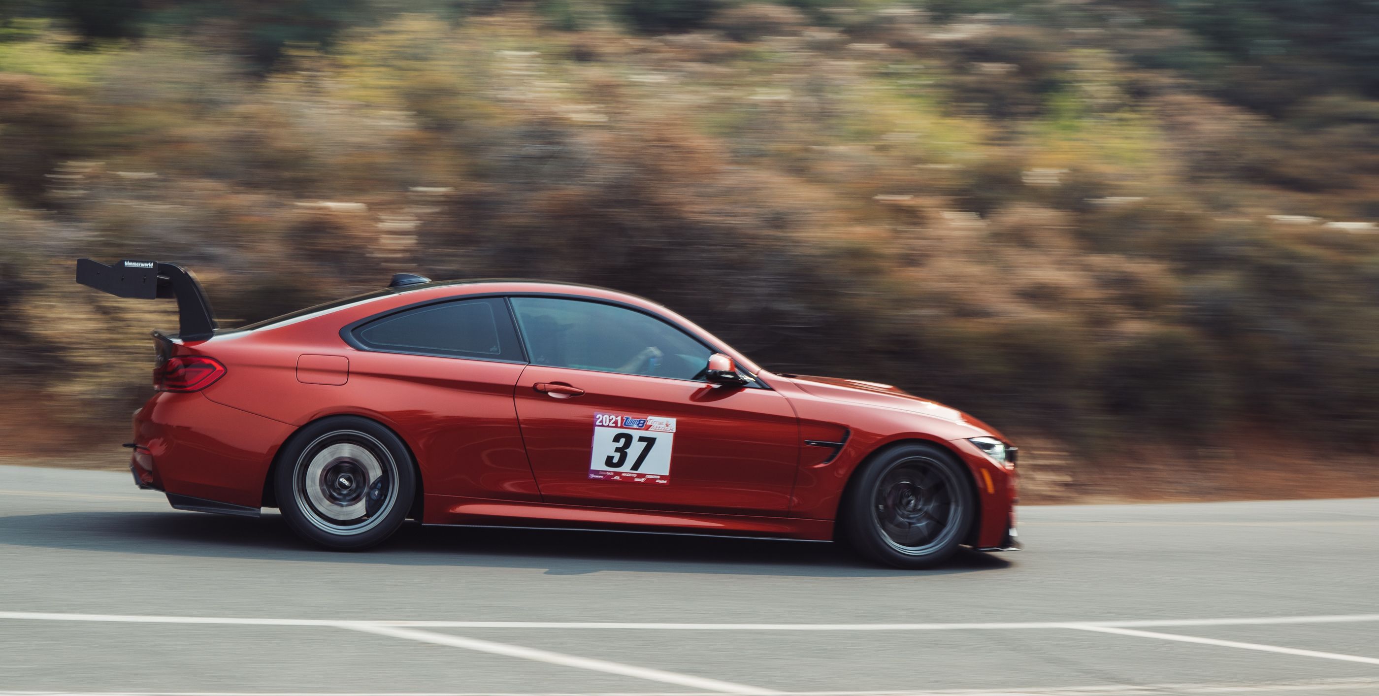 Orange BMW F82 Coupe M4 with 18" VS-5RS Apex wheels in Anthracite