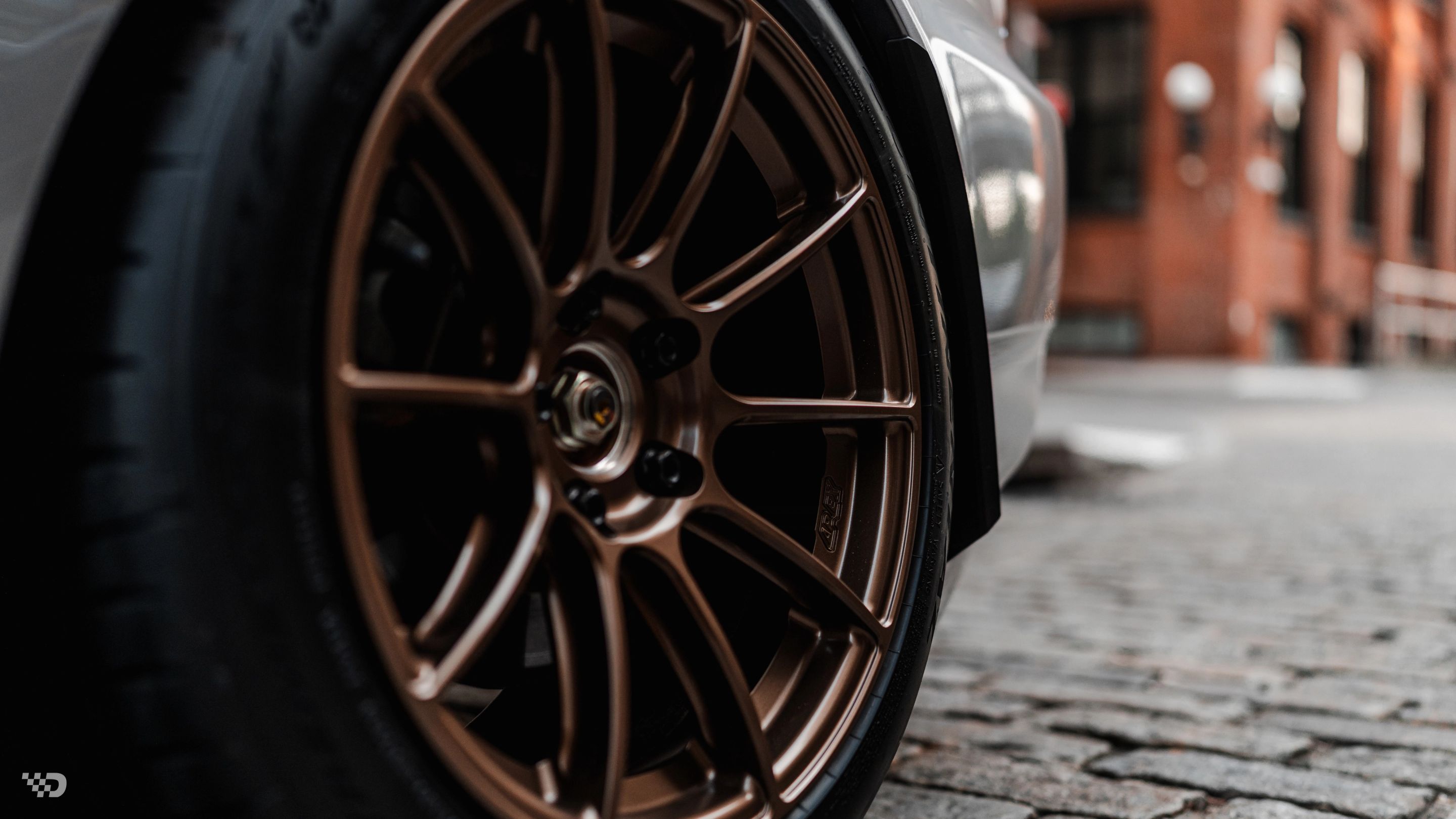 Grey Honda S2000 with 17" SM-10RS Apex wheels in Satin Bronze