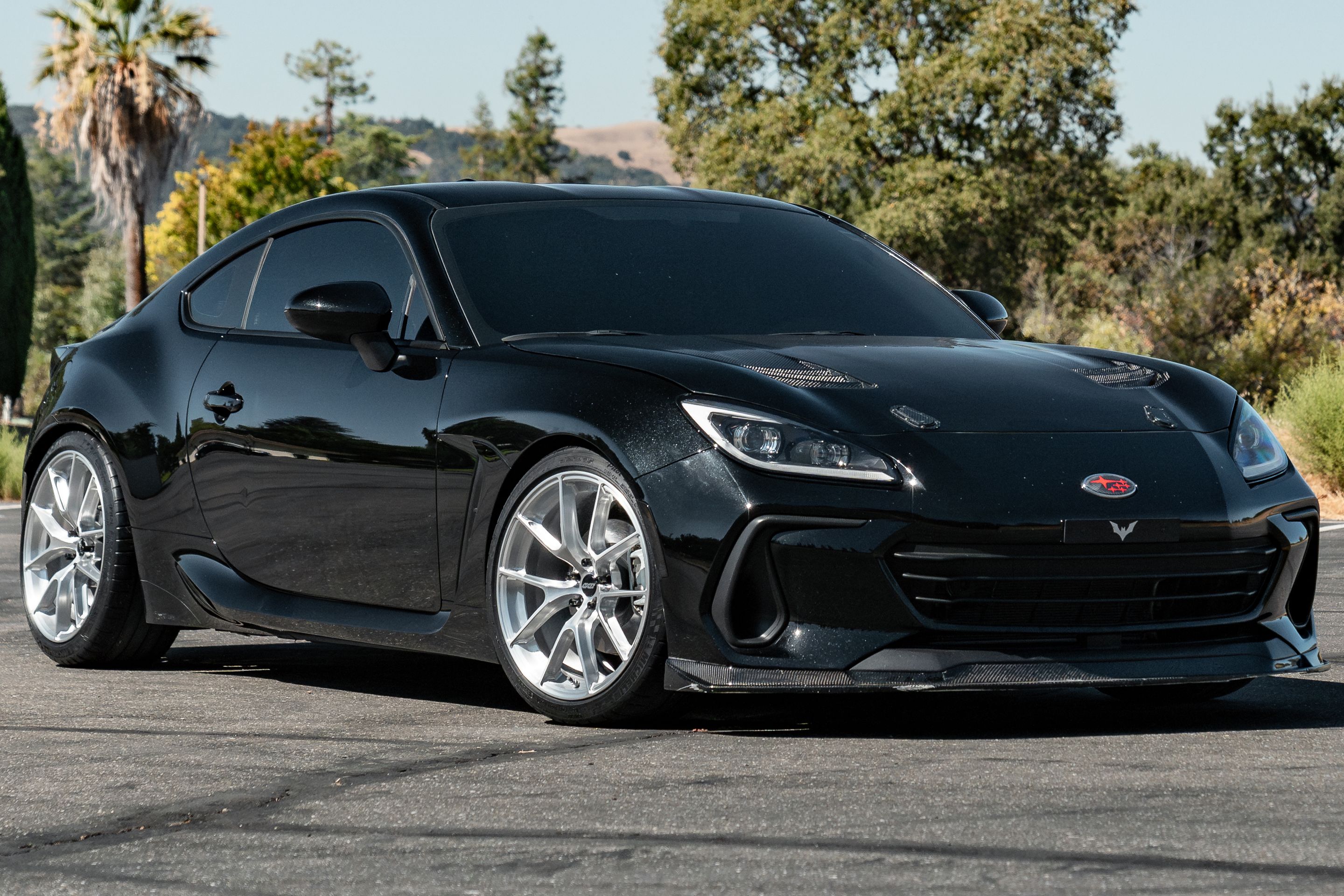 Black Subaru ZD8 / Gen 2 BRZ with 18" VS-5RS Apex wheels in Brushed Clear
