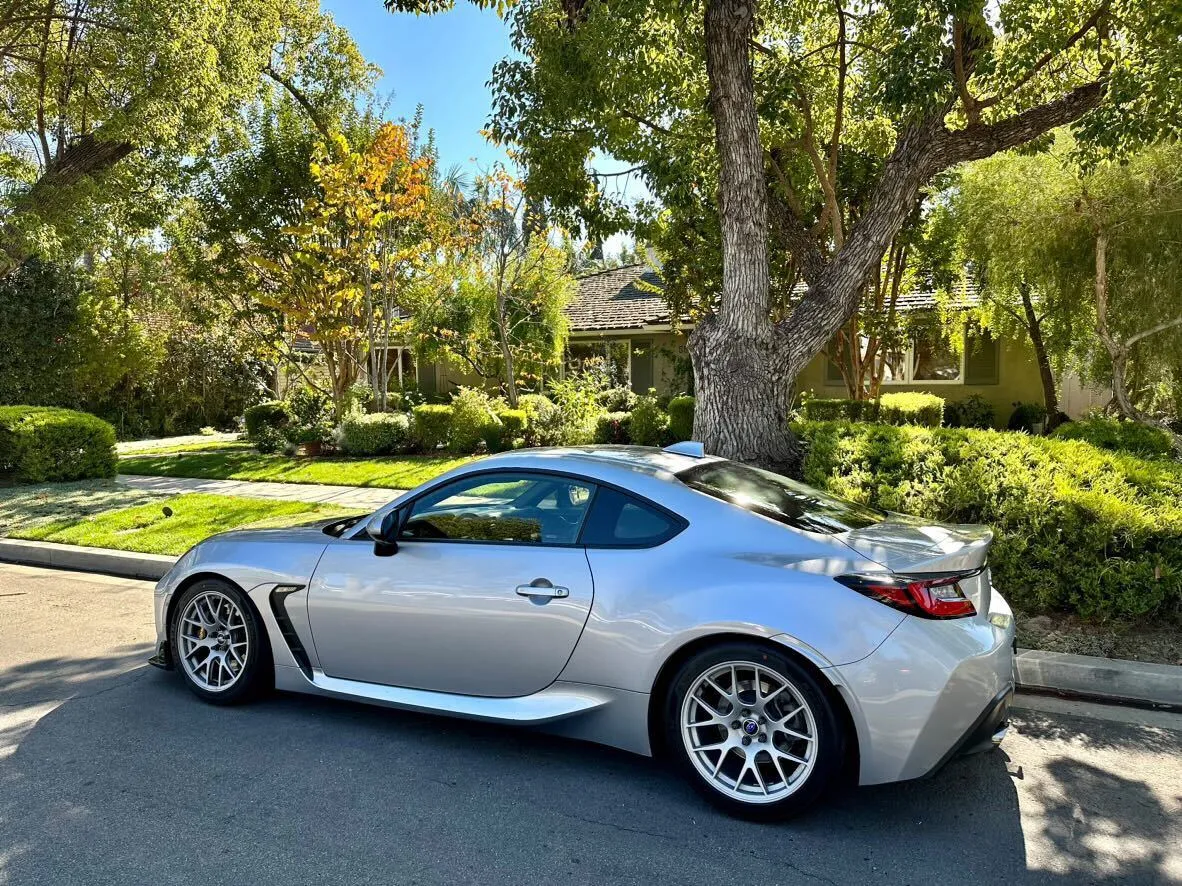 Silver Subaru ZD8 / Gen 2 BRZ with 17" EC-7R Apex wheels in Race Silver