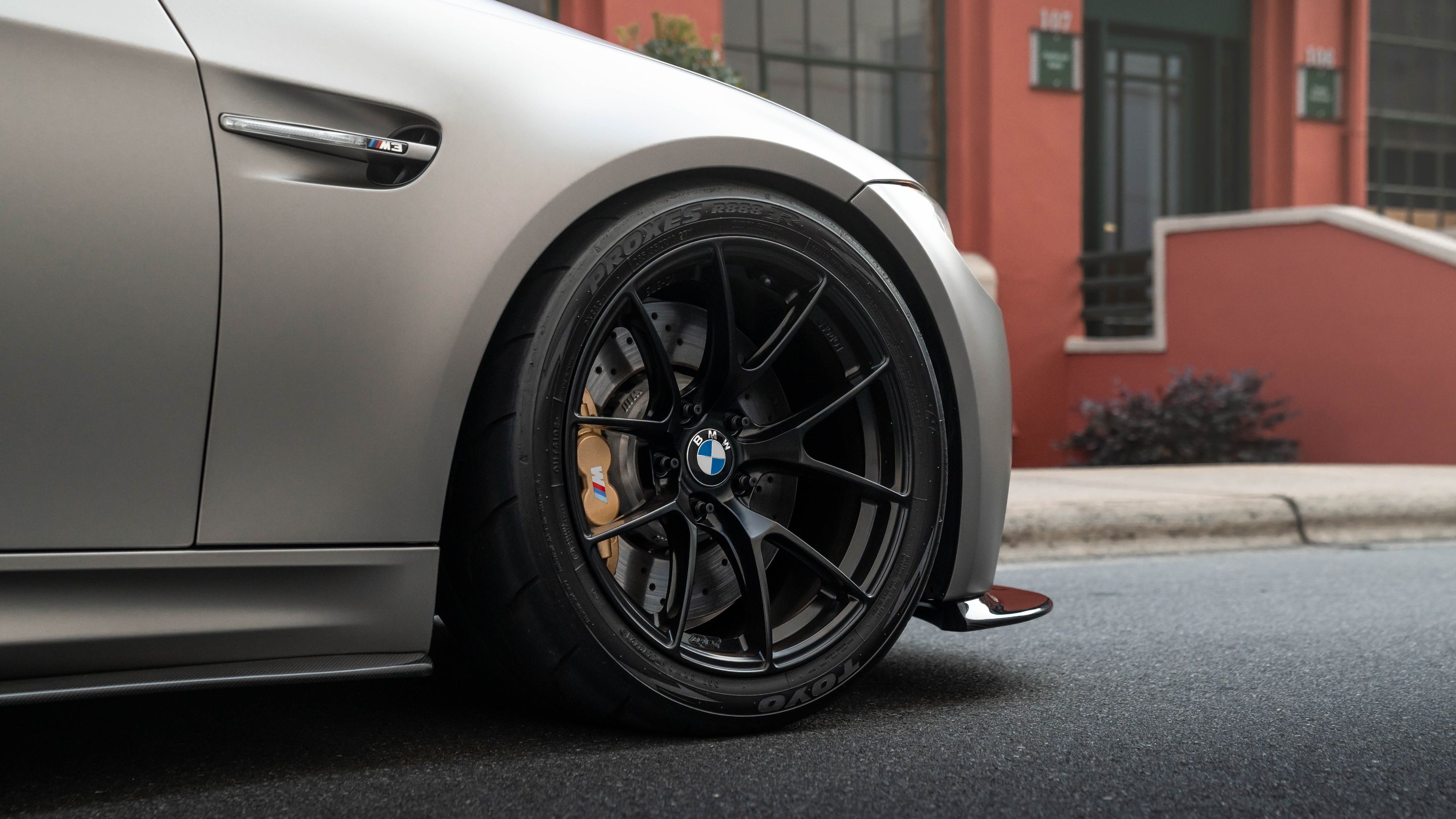 Grey BMW E92 Coupe M3 with 18" VS-5RS Apex wheels in Satin Black