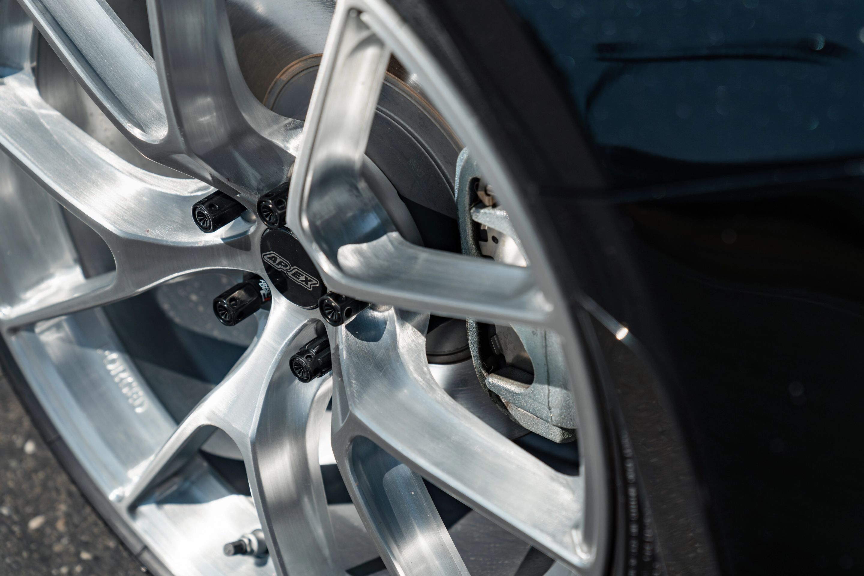 Black Subaru ZD8 / Gen 2 BRZ with 18" VS-5RS Apex wheels in Brushed Clear