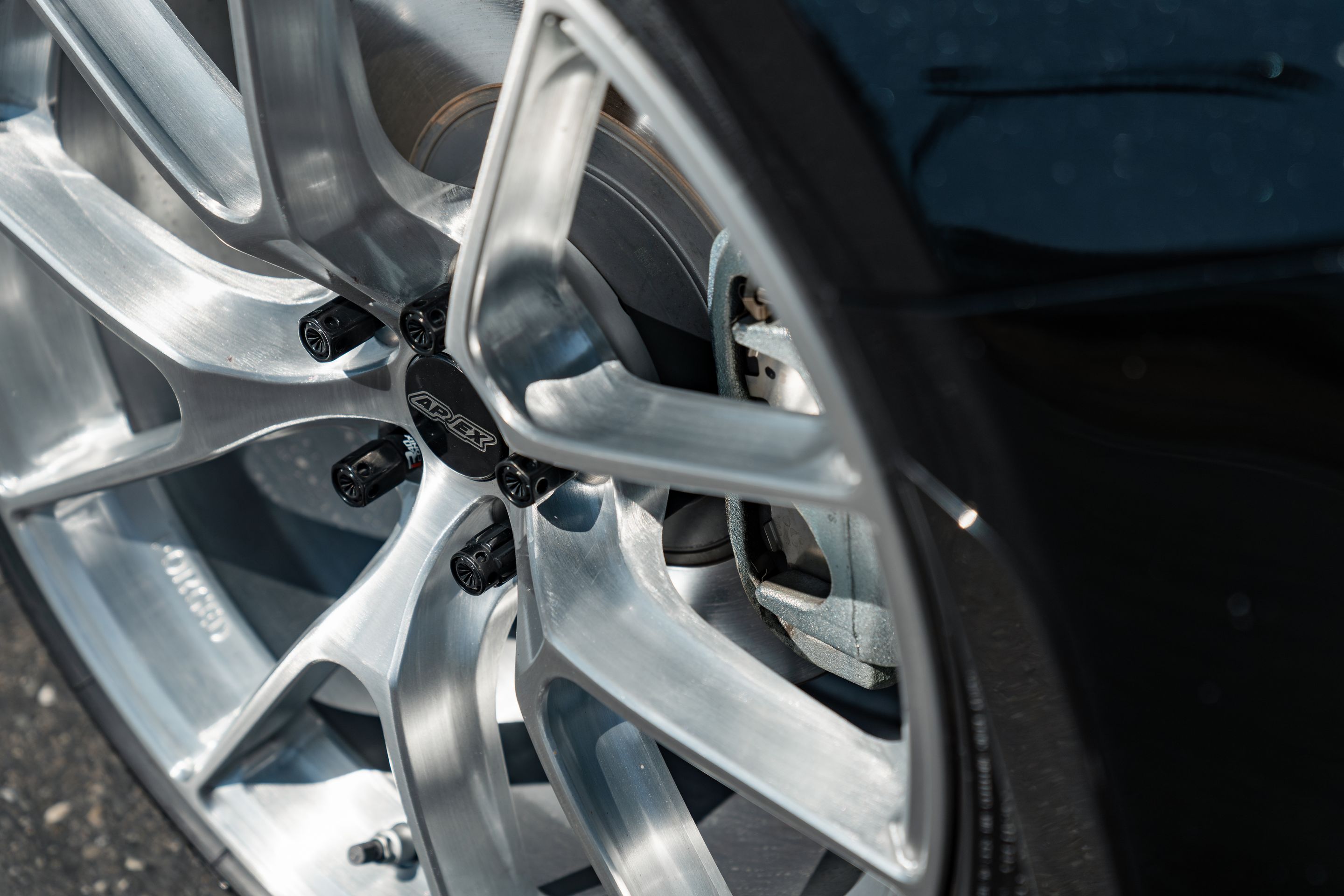 Black Subaru ZD8 / Gen 2 BRZ with 18" VS-5RS Apex wheels in Brushed Clear