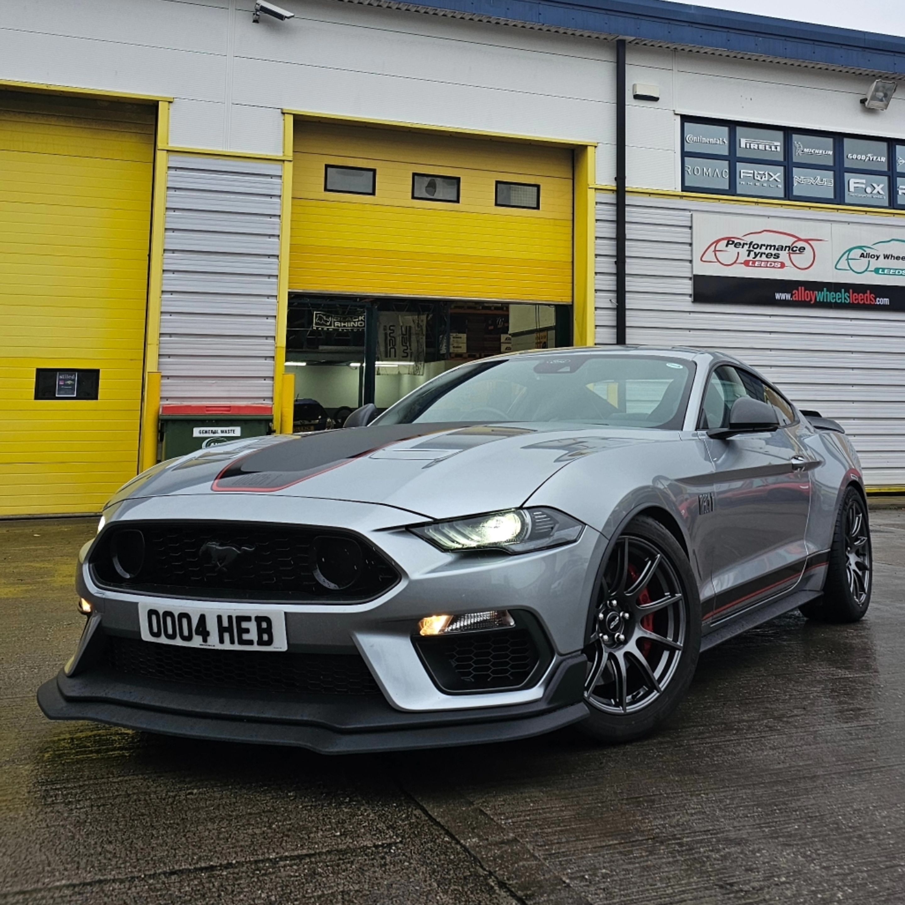 Grey Ford S550 Mustang Mach 1 with 19" SM-10 Apex wheels in Anthracite