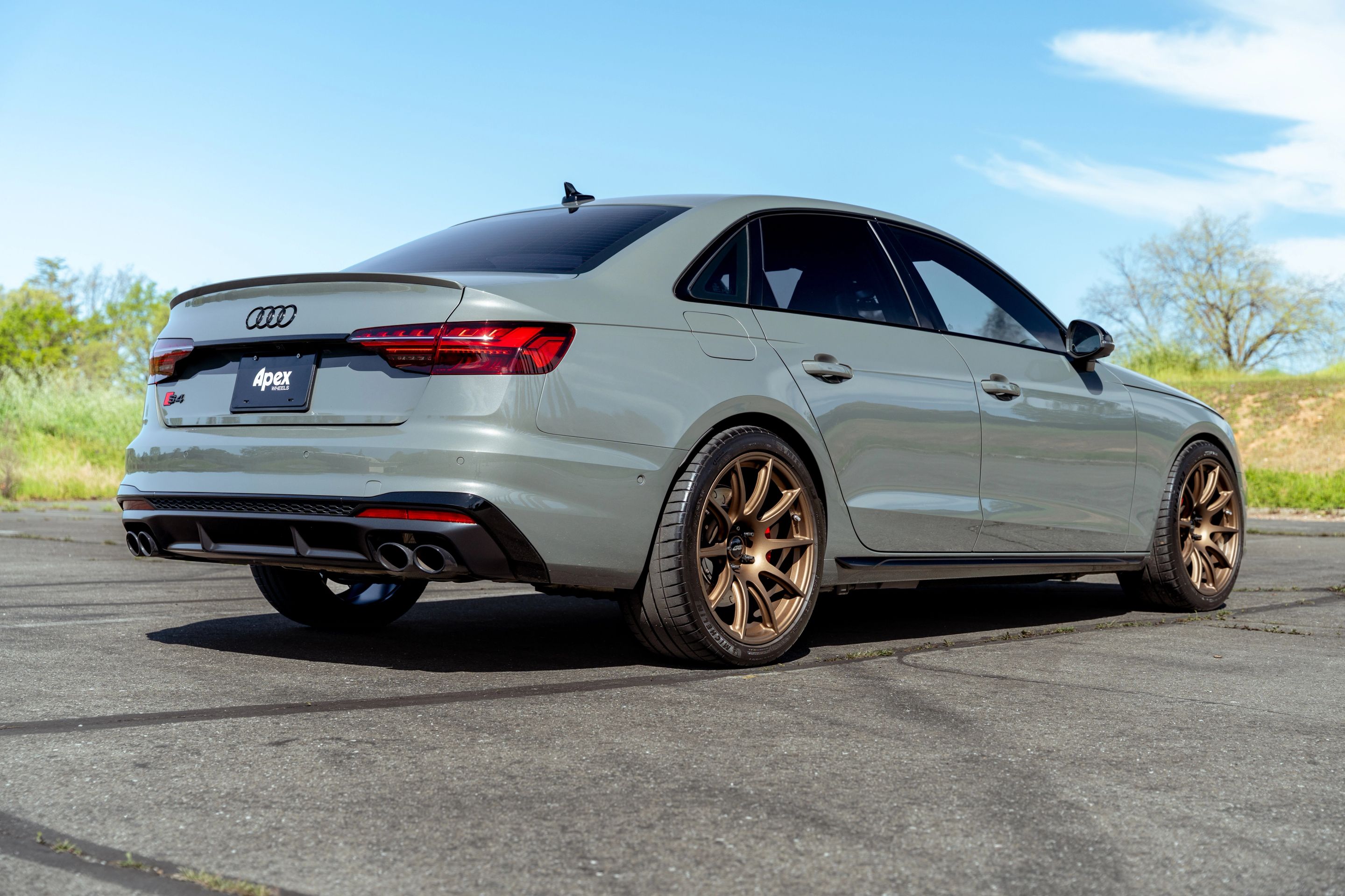 Grey Audi B9 S4 with 19" SM-10 Apex wheels in Satin Bronze