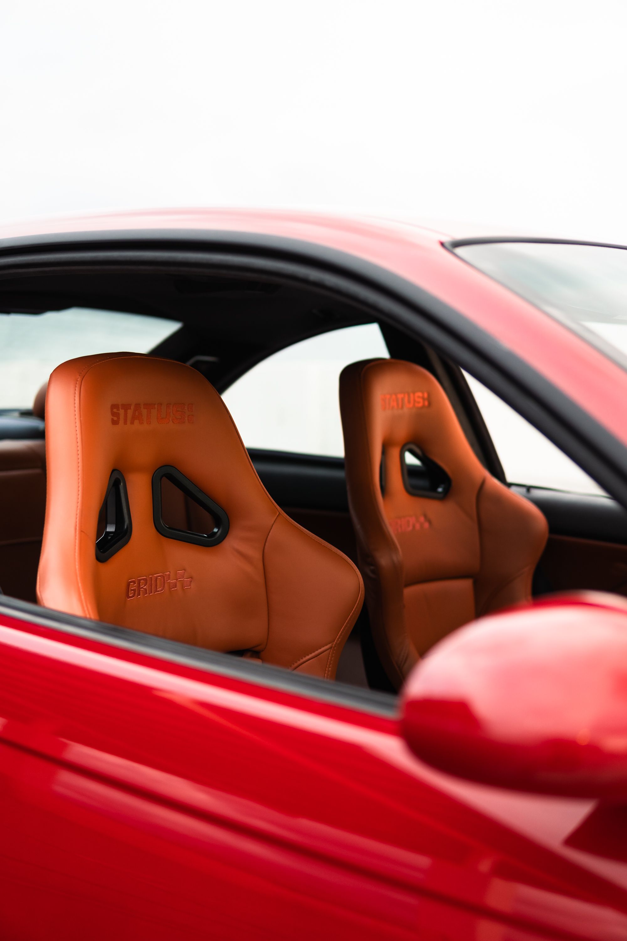 Red BMW E46 M3 with 18" VS-5RS Apex wheels in Motorsport Gold