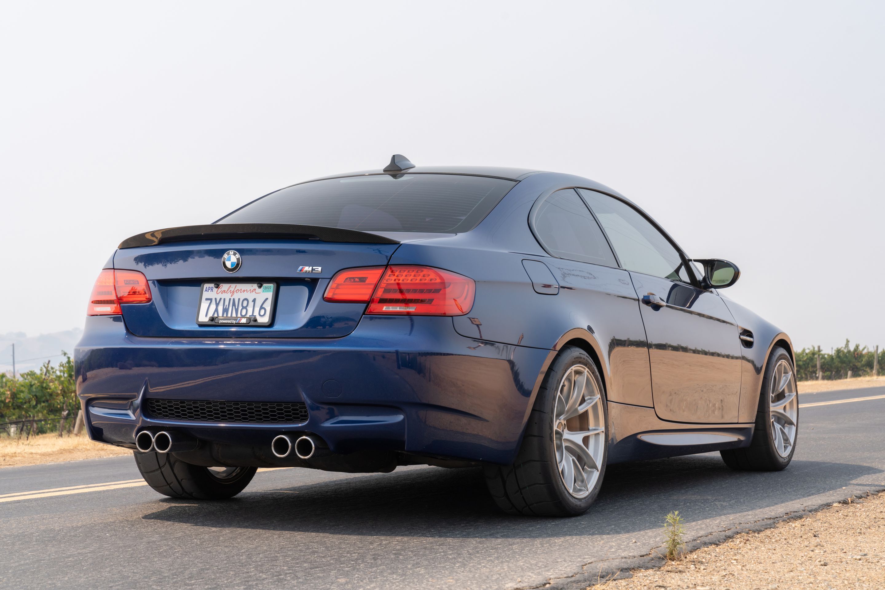 Blue BMW E92 Coupe M3 with 18" VS-5RS Apex wheels in Brushed Clear