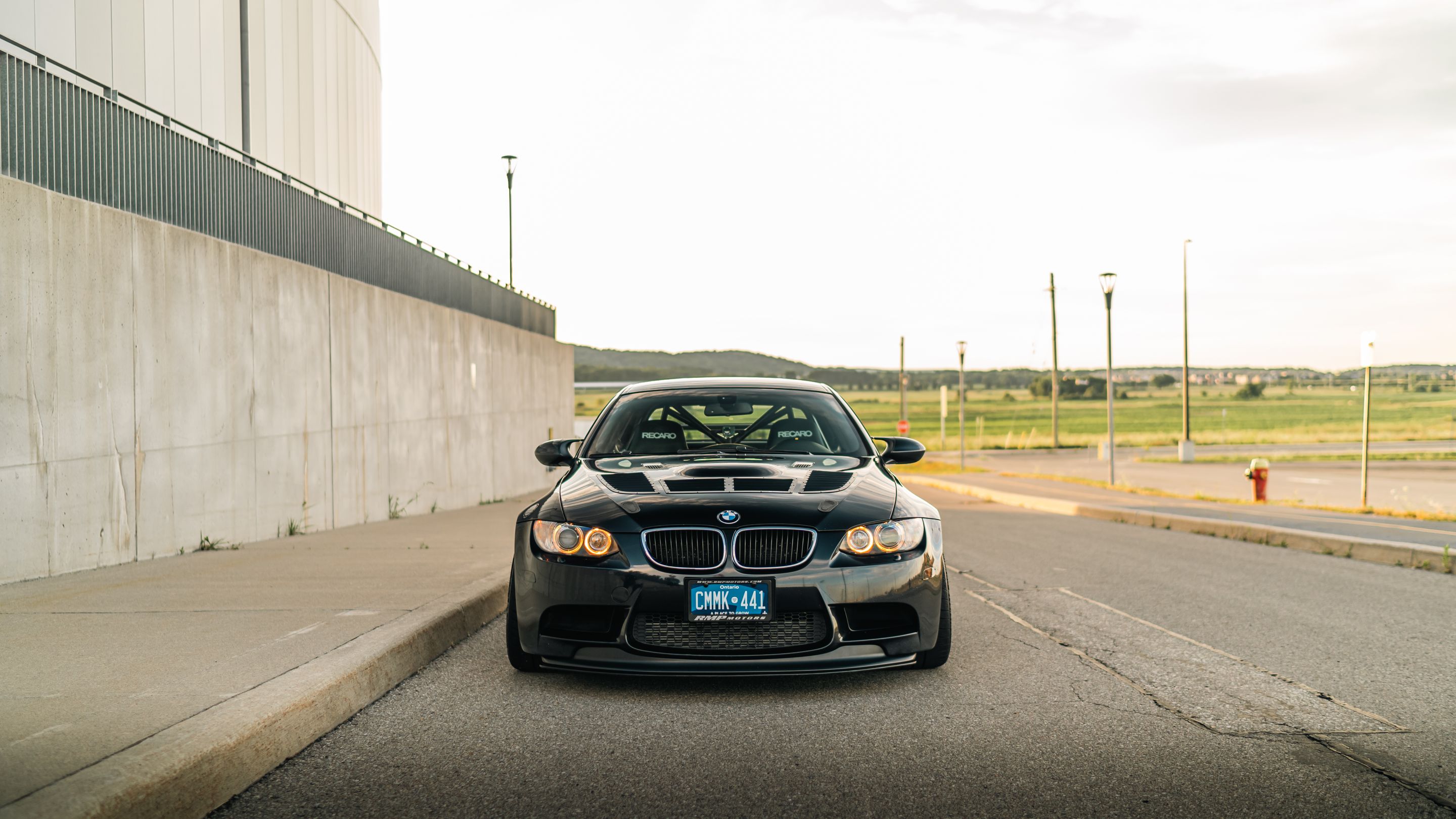 Black BMW E92 Coupe M3 with 18" SM-10RS Apex wheels in Brushed Clear