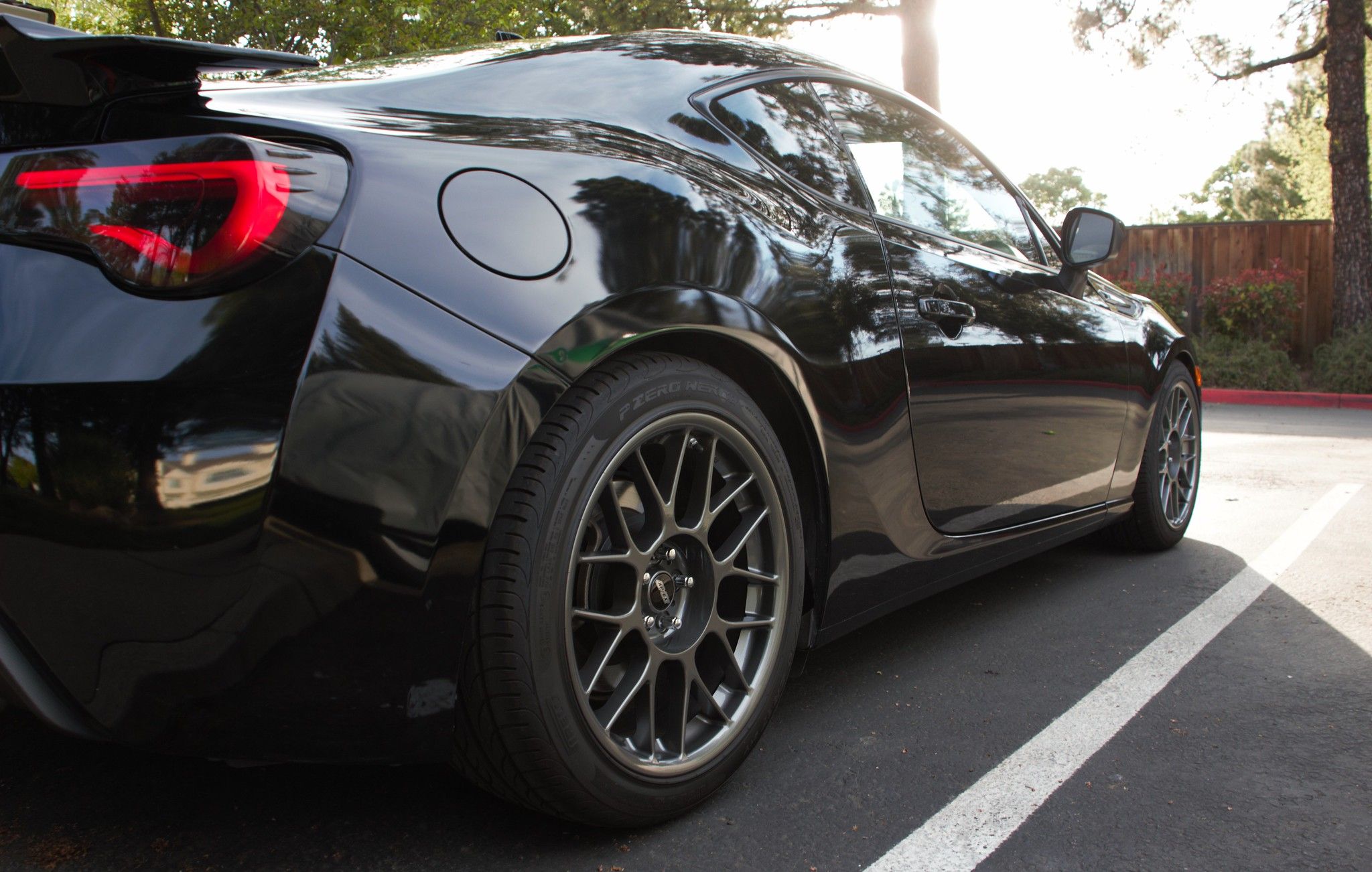 Grey Subaru ZC6 / Gen 1 BRZ with 17" ARC-8 Apex wheels in Anthracite