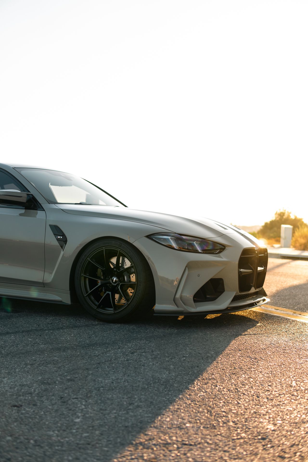 Grey BMW G80 M3 with 19" VS-5RS Apex wheels in Satin Black