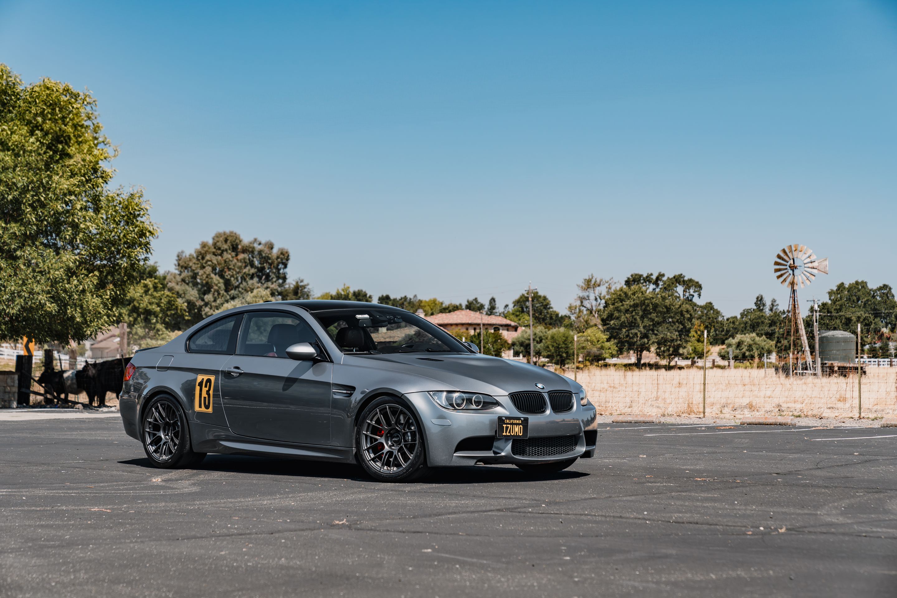 Grey BMW E92 Coupe M3 with 18" EC-7RS Apex wheels in Anthracite