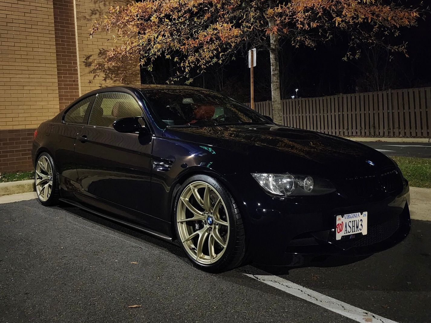 Black BMW E92 Coupe M3 with 19" VS-5RS Apex wheels in Motorsport Gold