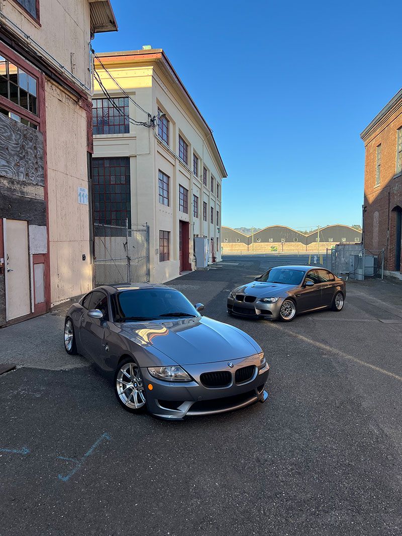 Grey BMW E85 Roadster Z4 with 18" VS-5RS Apex wheels in Brushed Clear