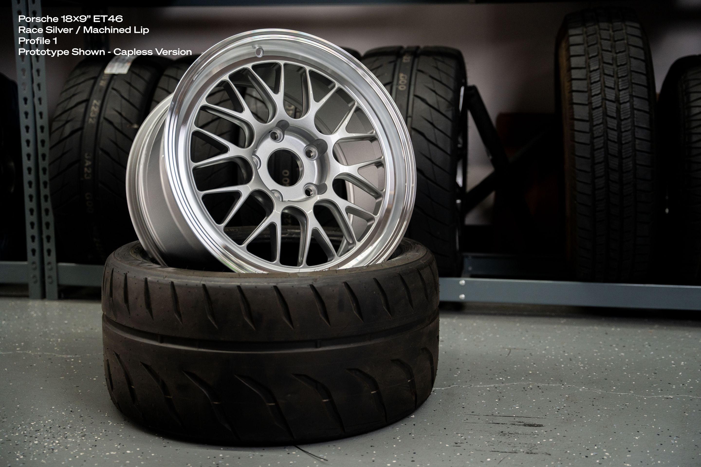 White Porsche 987 Cayman S with 18" ML-10RT Apex wheels in Race Silver