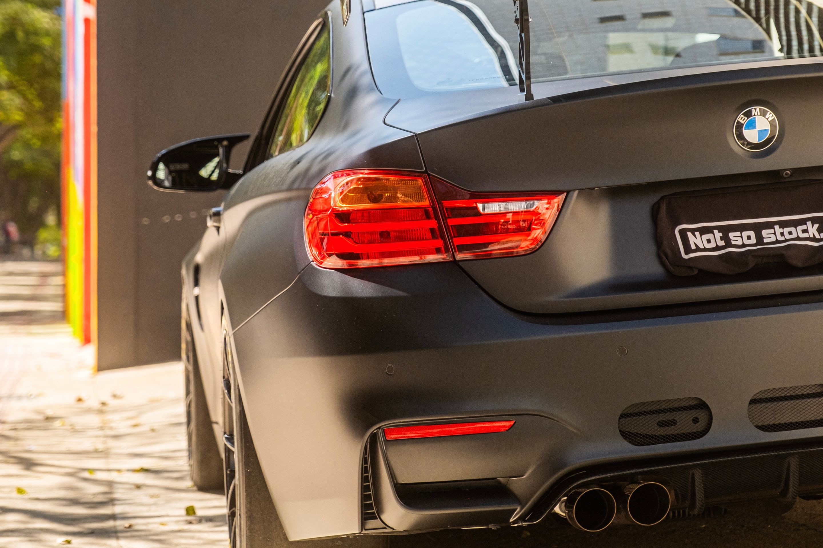 Black BMW F82 Coupe M4 with 18" VS-5RS Apex wheels in Satin Black
