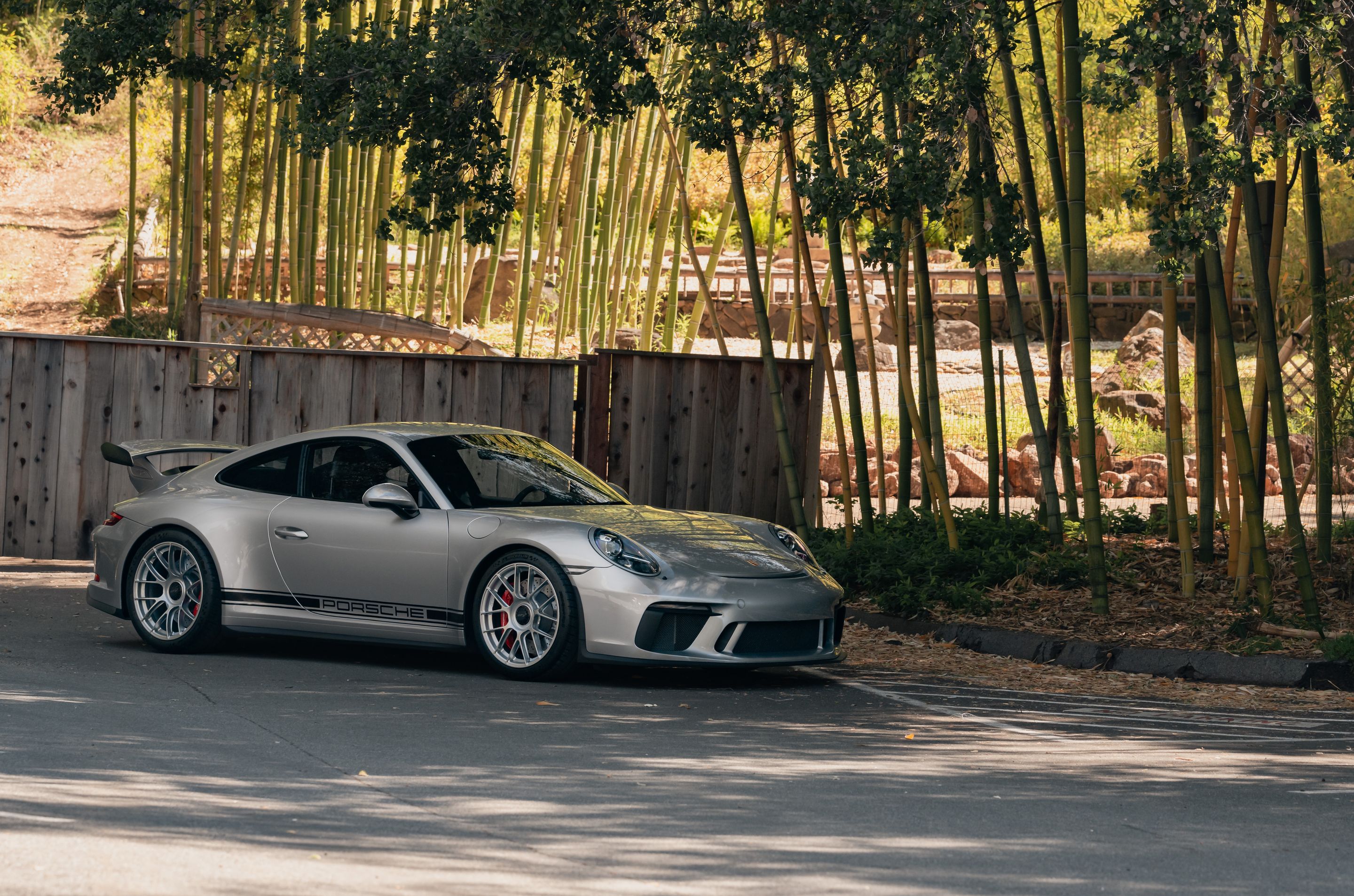 Silver Porsche 911 991.2 GT3 with 19" EC-7RS Apex wheels in Race Silver