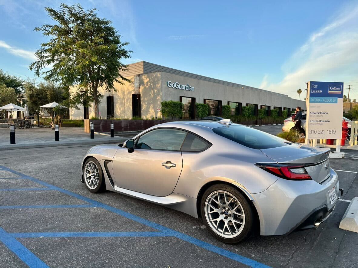 Silver Subaru ZD8 / Gen 2 BRZ with 17" EC-7R Apex wheels in Race Silver