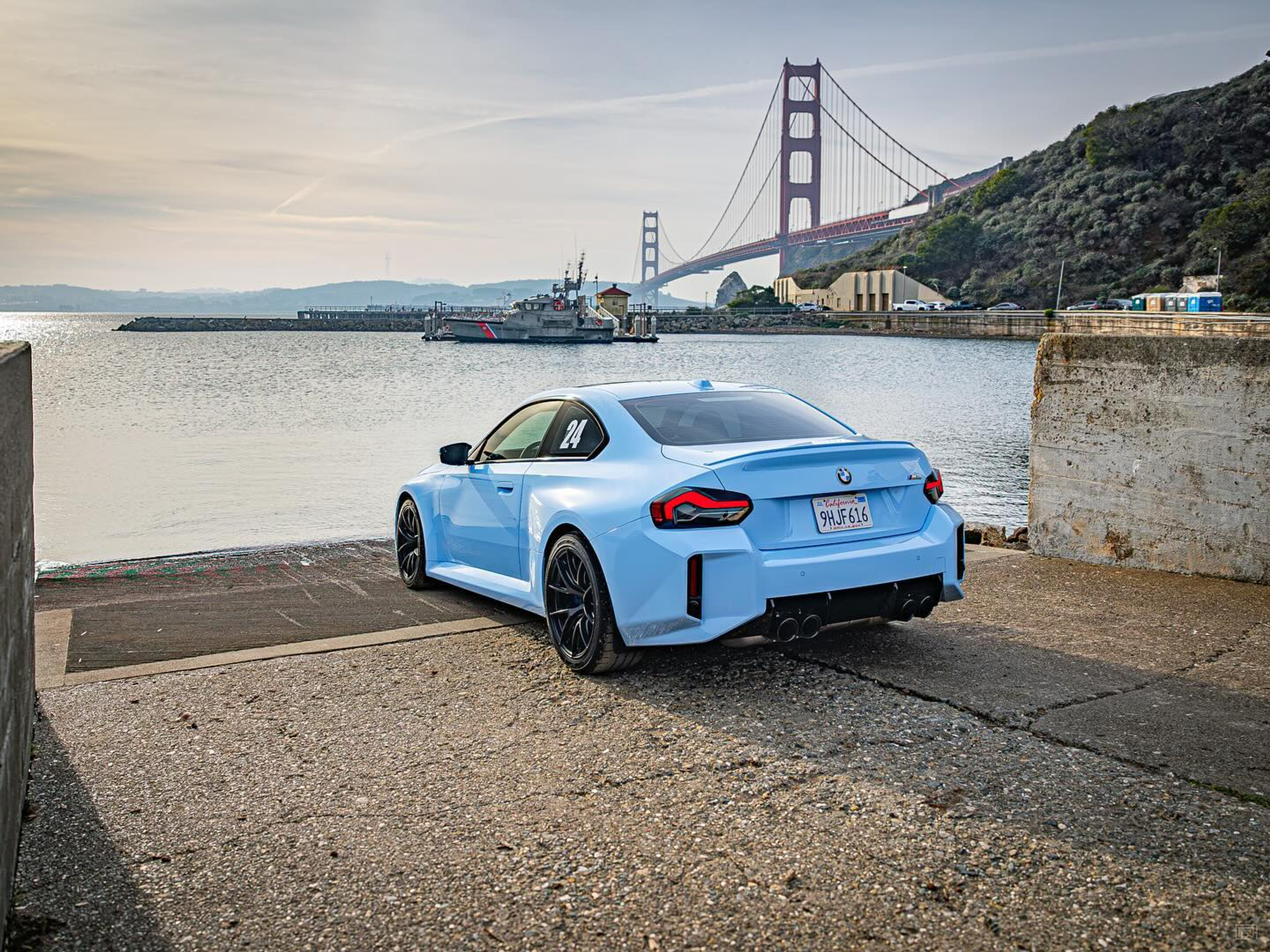 Blue BMW G87 M2 with 19" VS-5RS Apex wheels in Satin Black