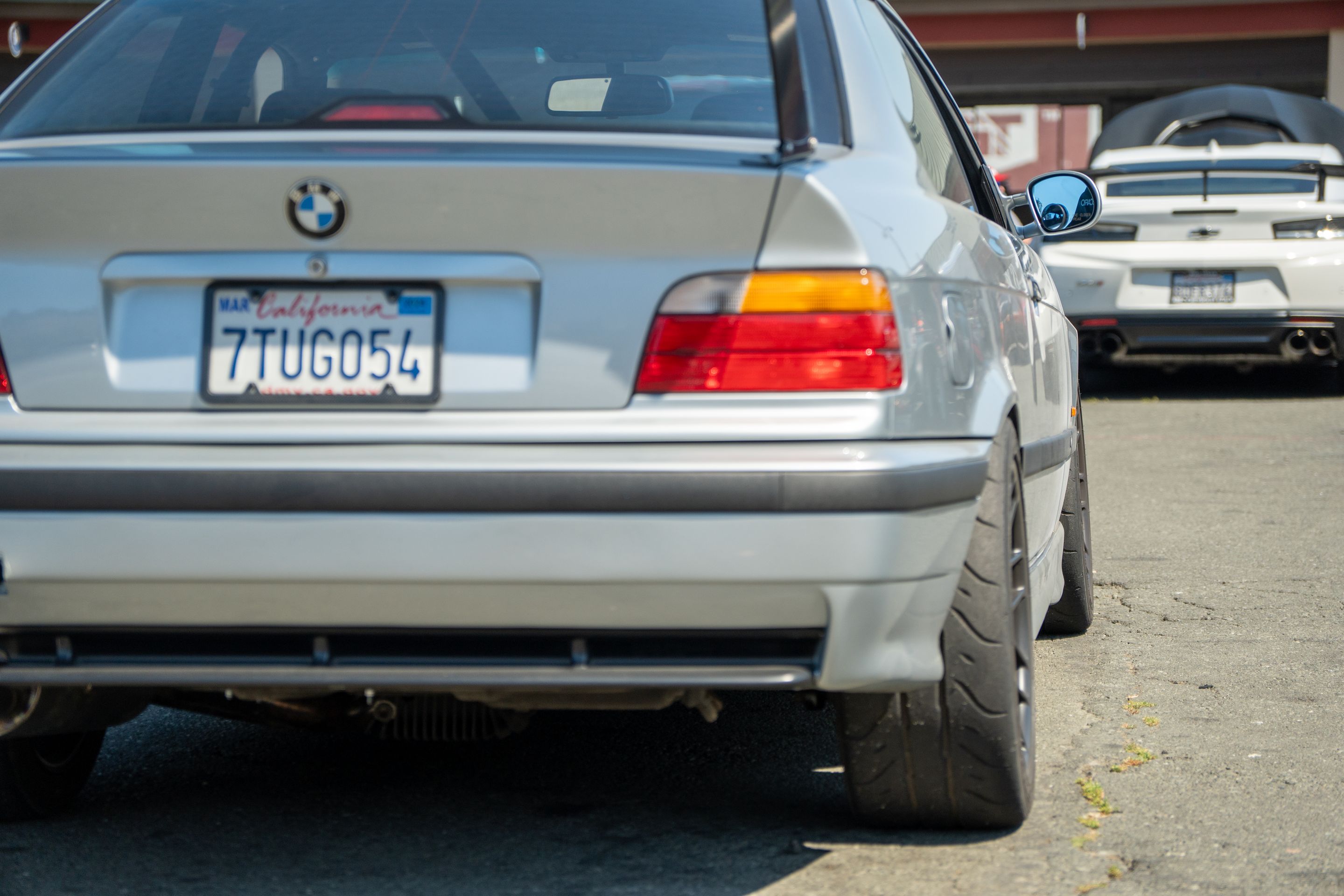 Silver BMW E36 M3 with 17" ARC-8R Apex wheels in Satin Black