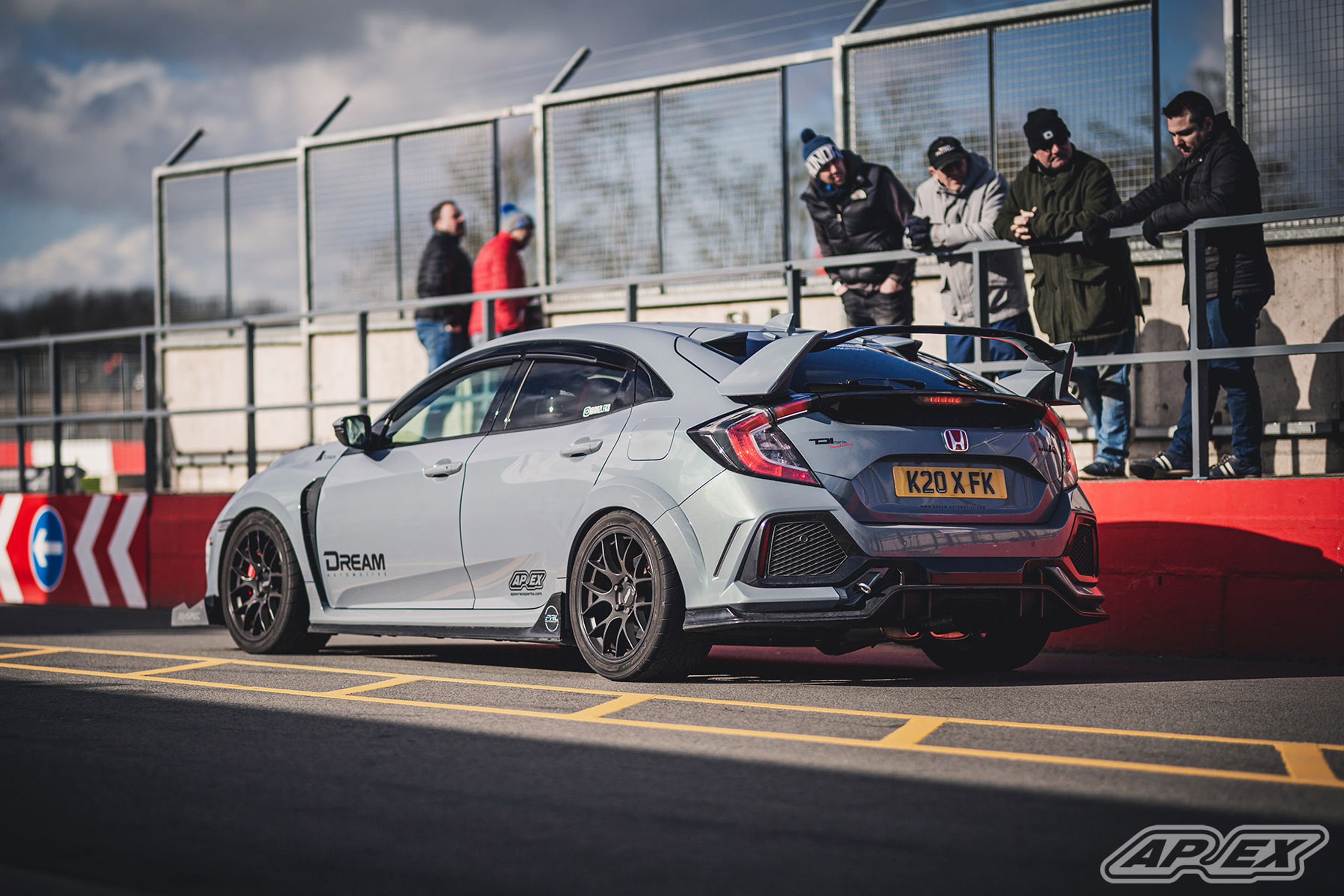 Grey Honda FK8 Civic Type-R with 18" EC-7 Apex wheels in Satin Black