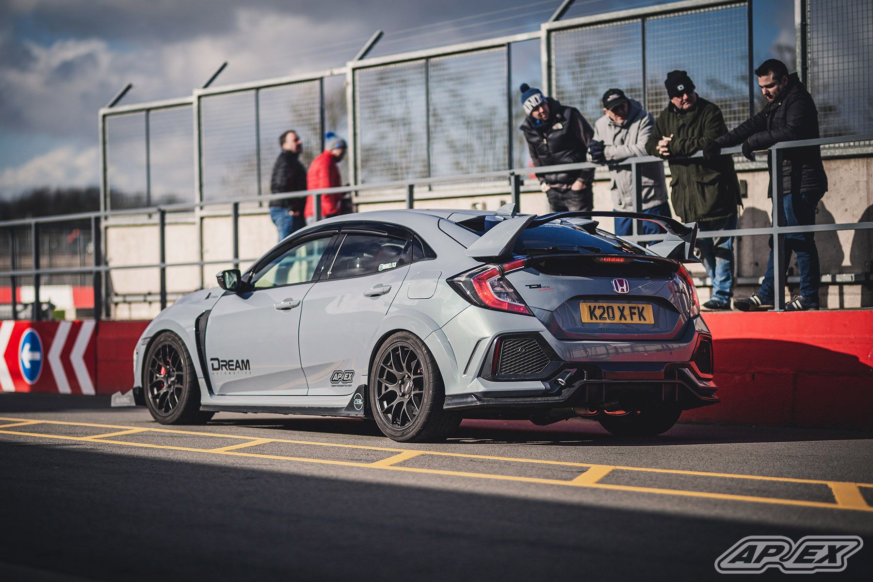 Grey Honda FK8 Civic Type-R with 18" EC-7 Apex wheels in Satin Black