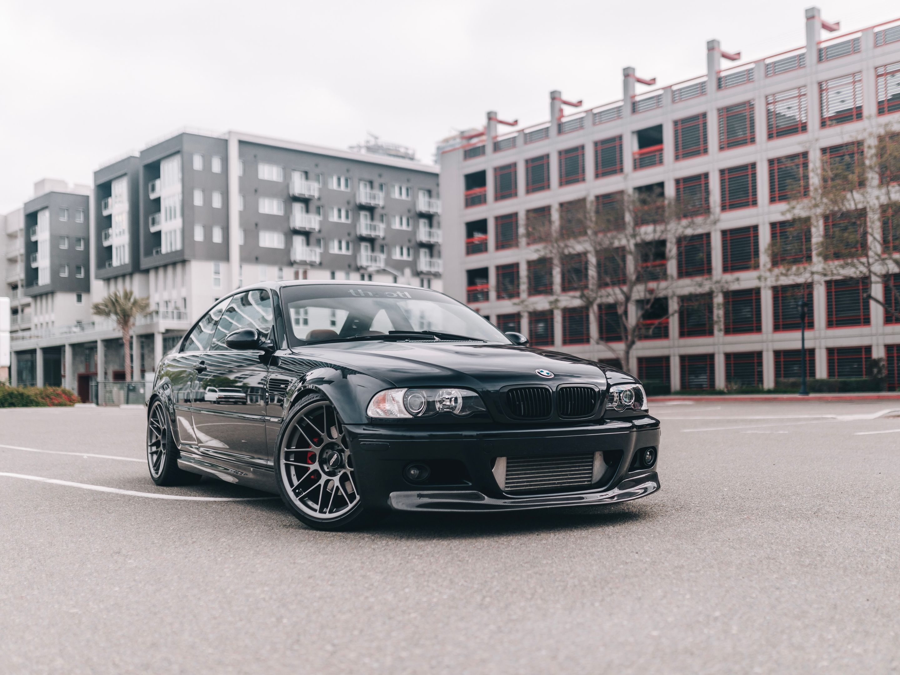 Green BMW E46 M3 with 19" ARC-8 Apex wheels in Anthracite