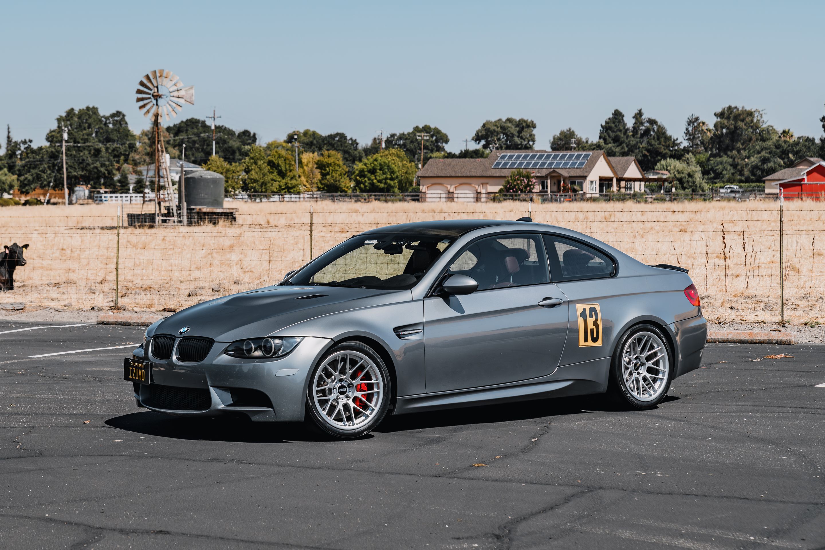 Grey BMW E92 Coupe M3 with 18" ARC-8RT Apex wheels in Race Silver