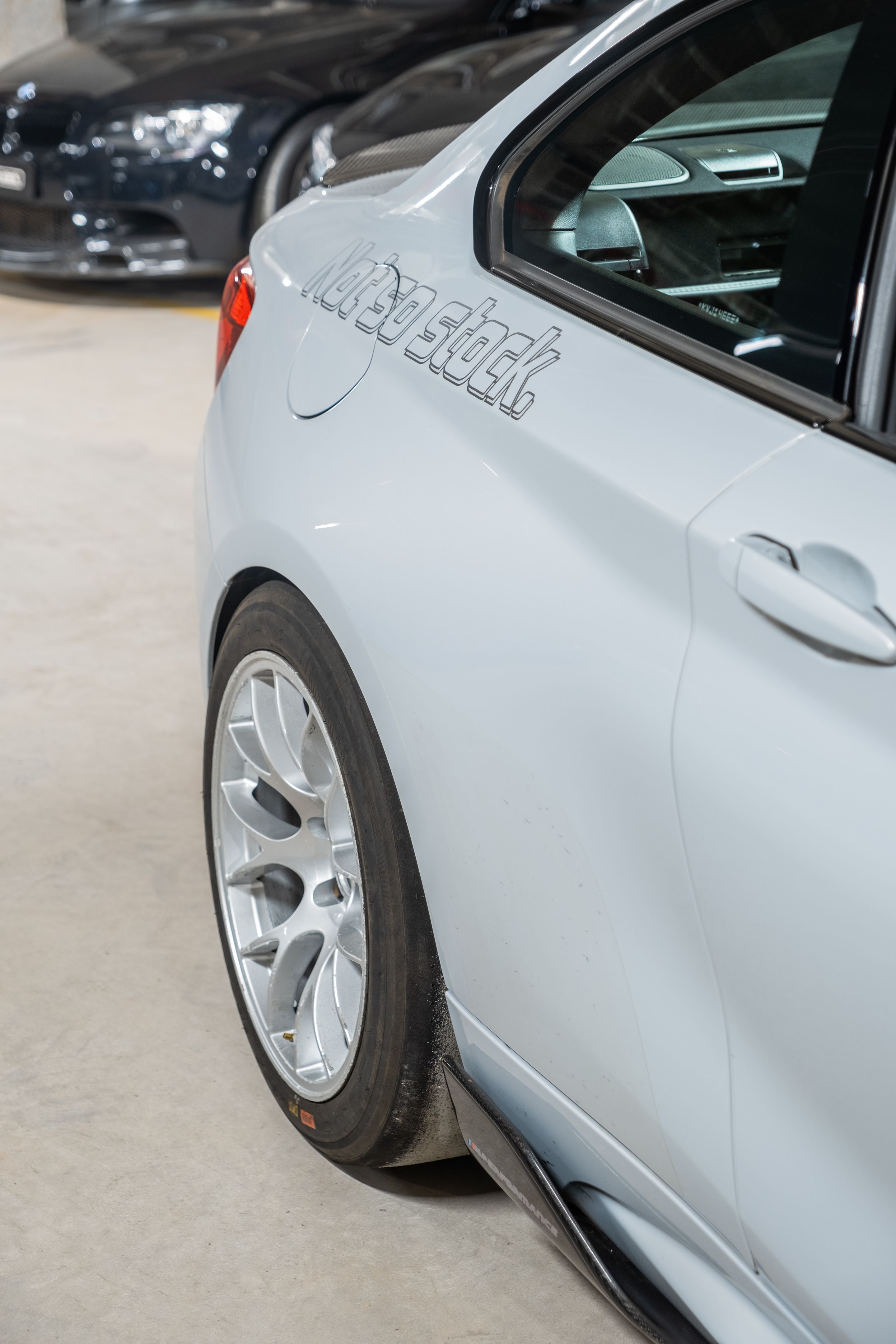 Grey BMW F87 M2 with 18" EC-7 Apex wheels in Race Silver