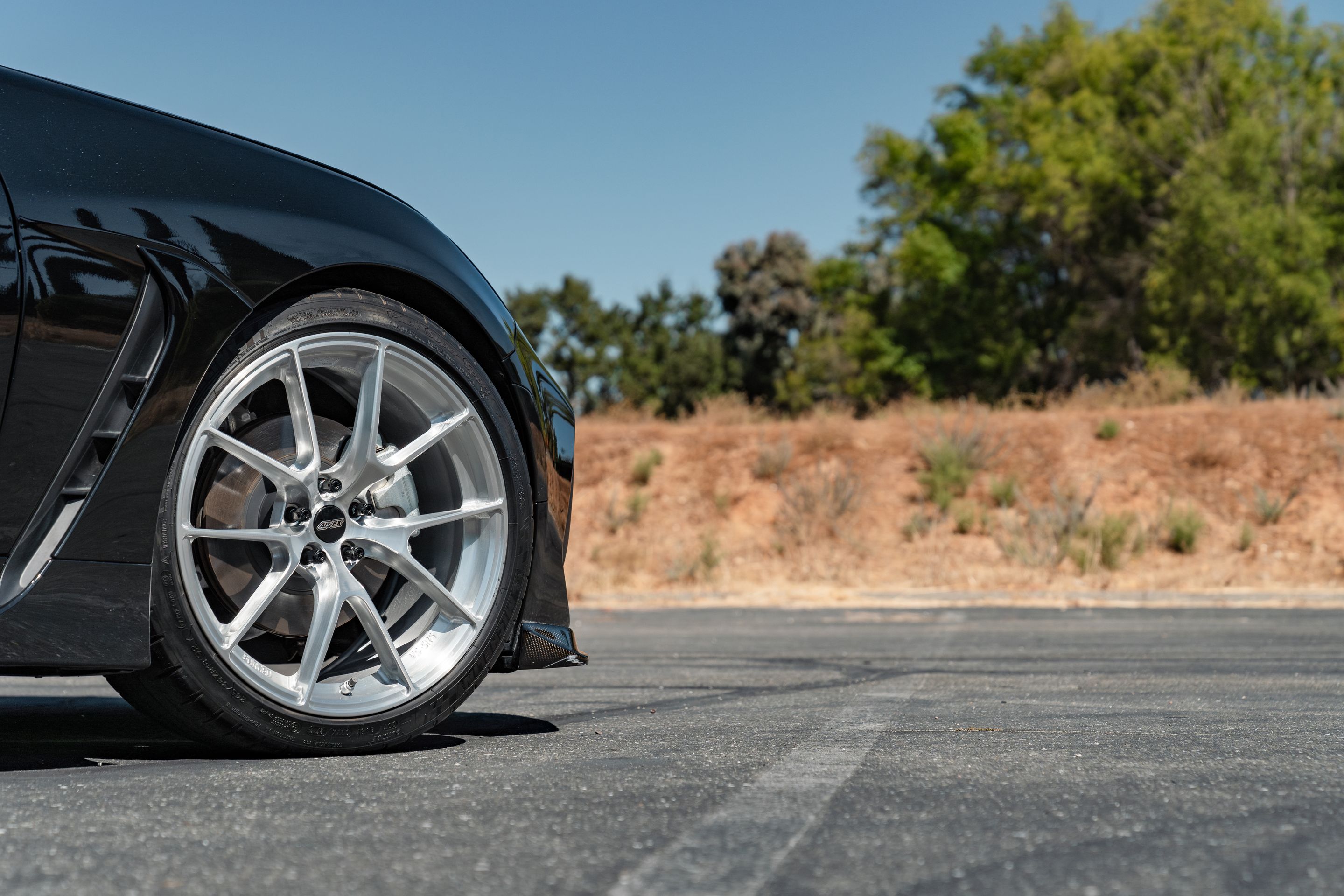 Black Subaru ZD8 / Gen 2 BRZ with 18" VS-5RS Apex wheels in Brushed Clear