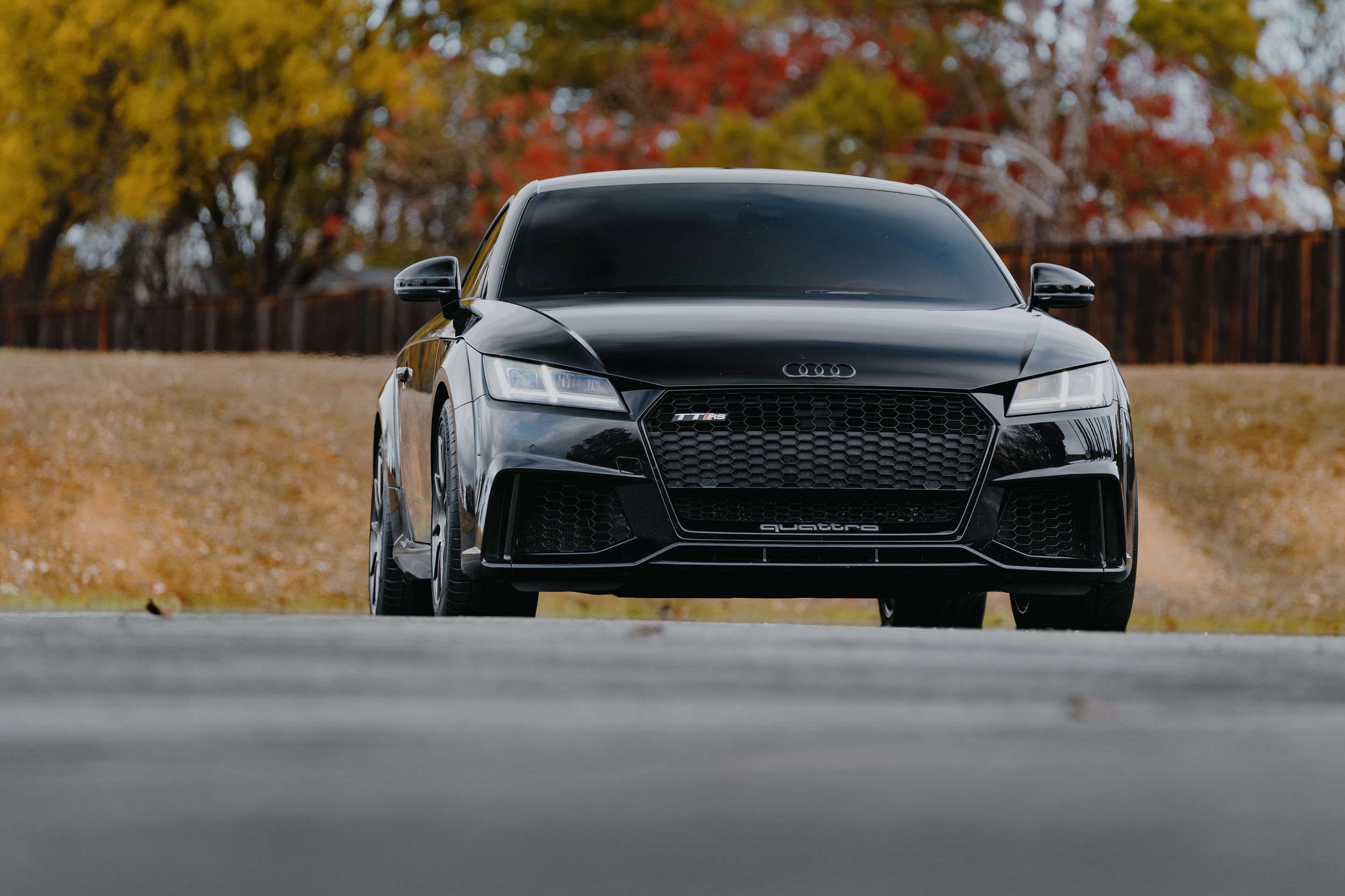 Black Audi FV/8S TT RS with 18" SM-10 Apex wheels in Anthracite