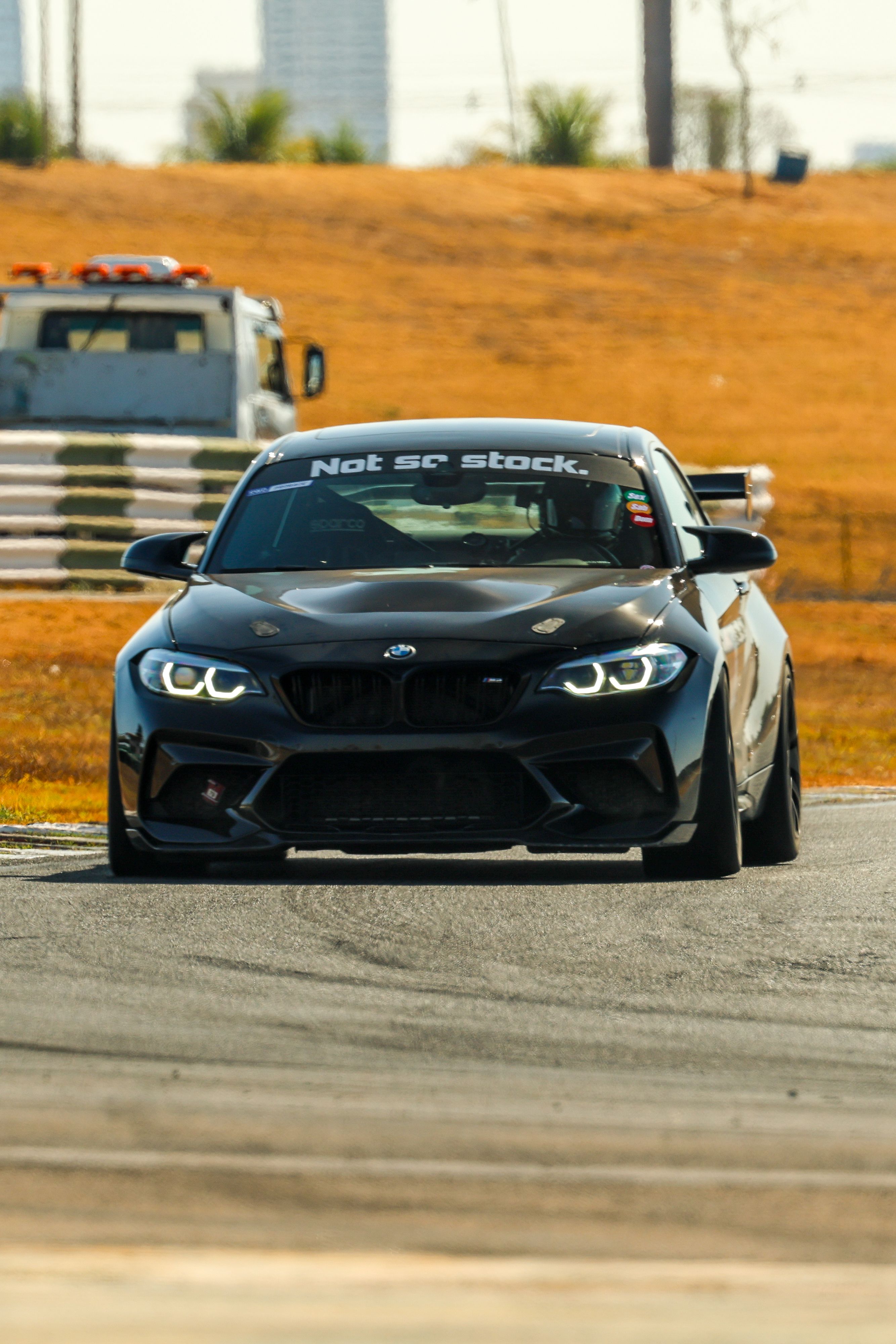 Black BMW F87 M2 with 18" SM-10RE Apex wheels in Anthracite