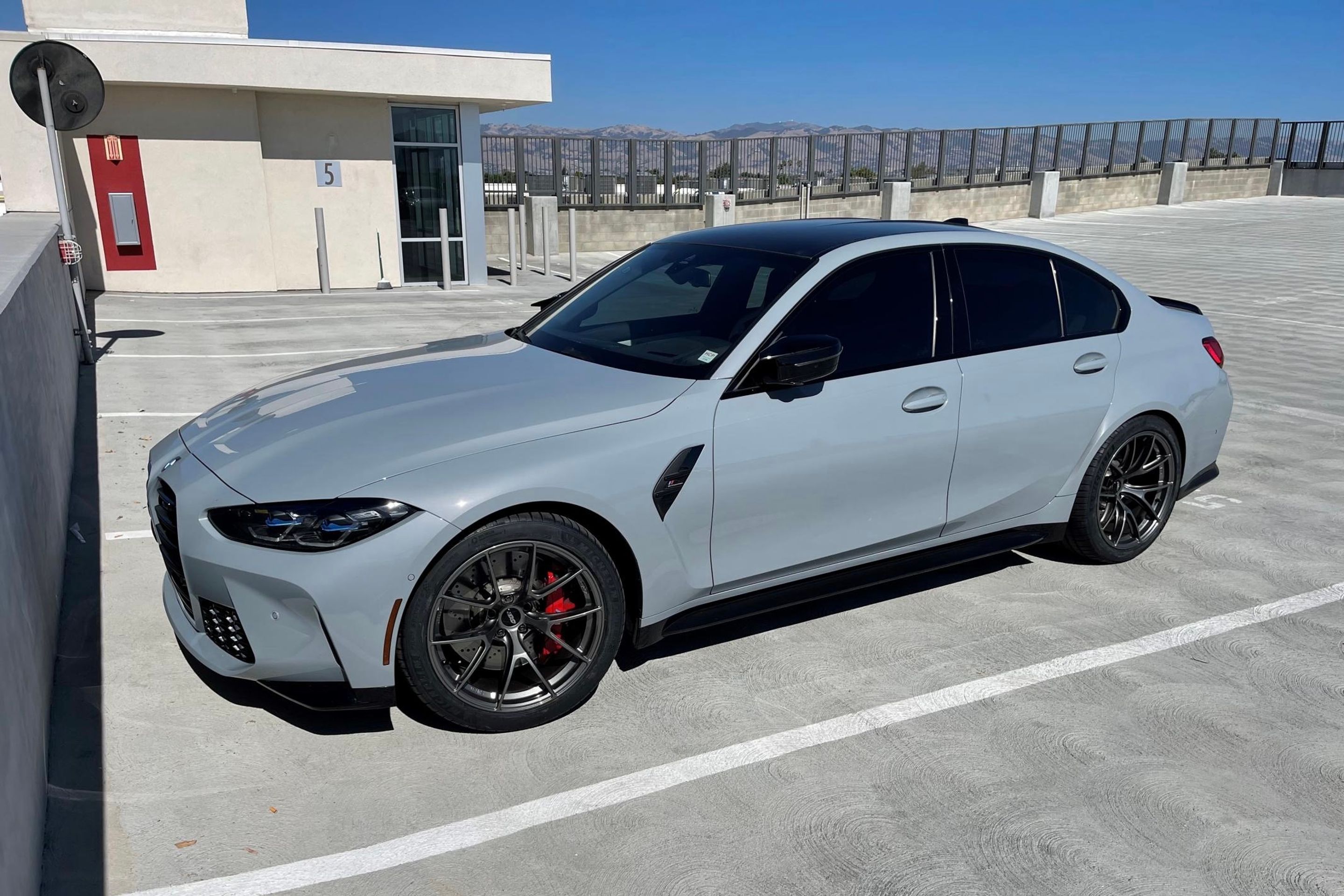 Grey BMW G80 M3 with 19" VS-5RS Apex wheels in Anthracite