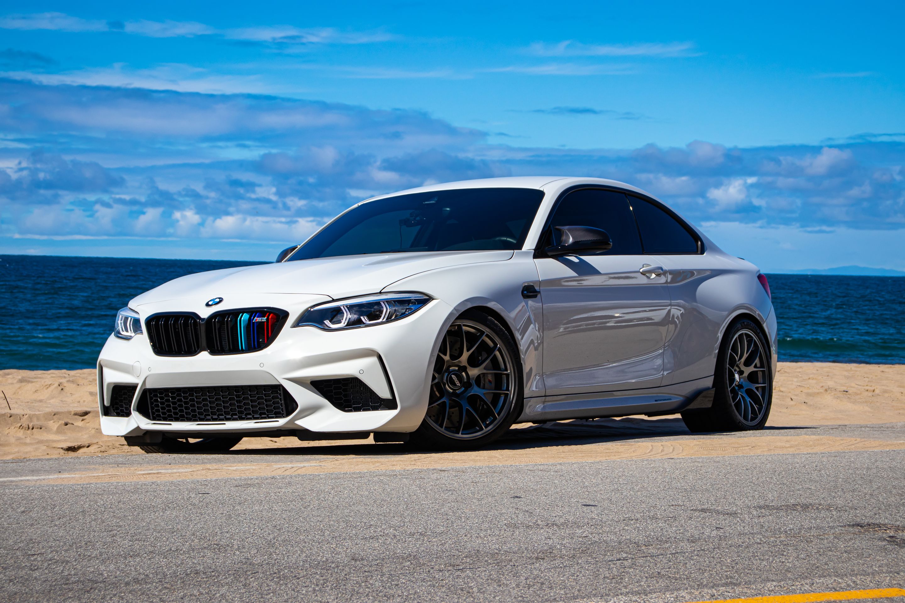 Grey BMW F87 M2 with 19" EC-7 Apex wheels in Anthracite
