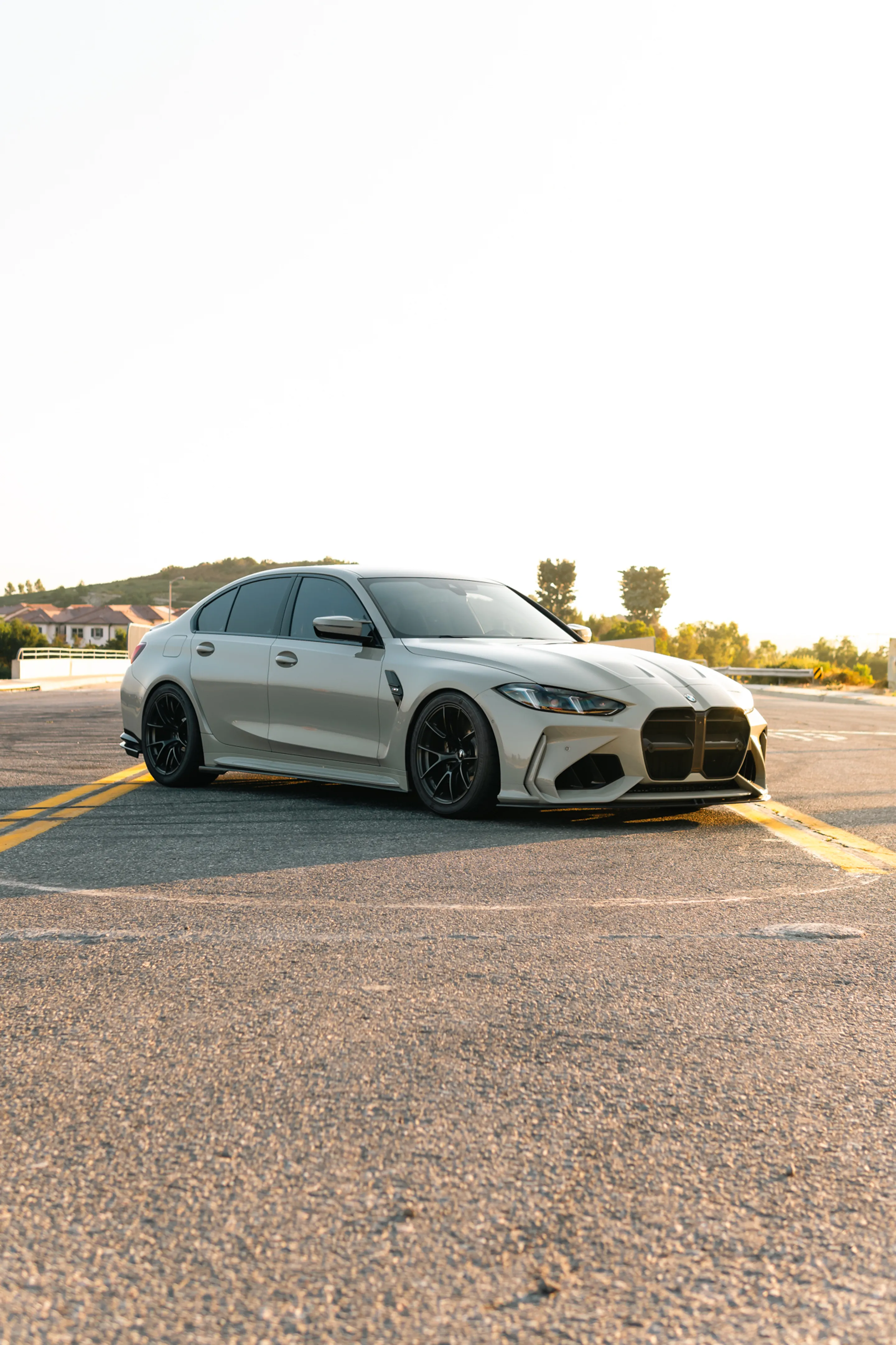 Grey BMW G80 M3 with 19" VS-5RS Apex wheels in Satin Black