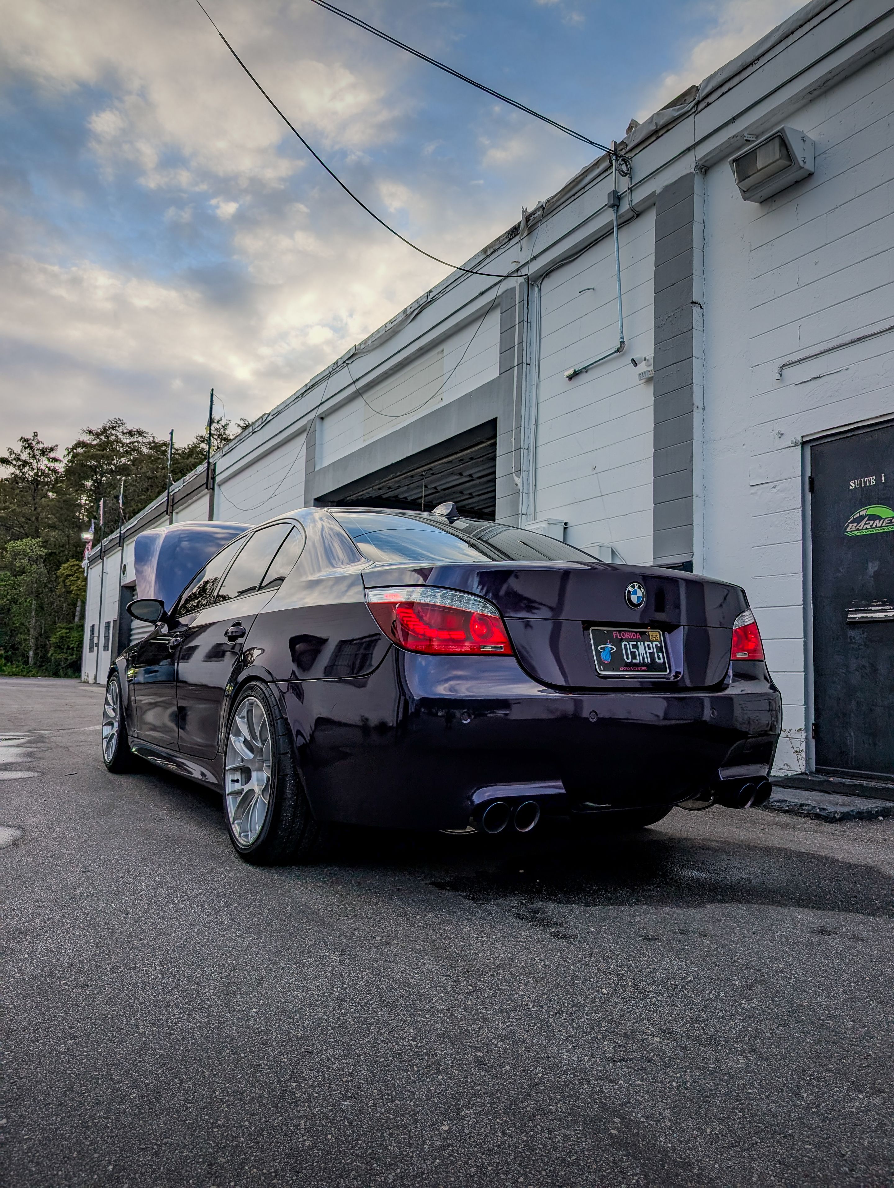 Purple BMW E60 M5 with 19" EC-7RS Apex wheels in Brushed Clear