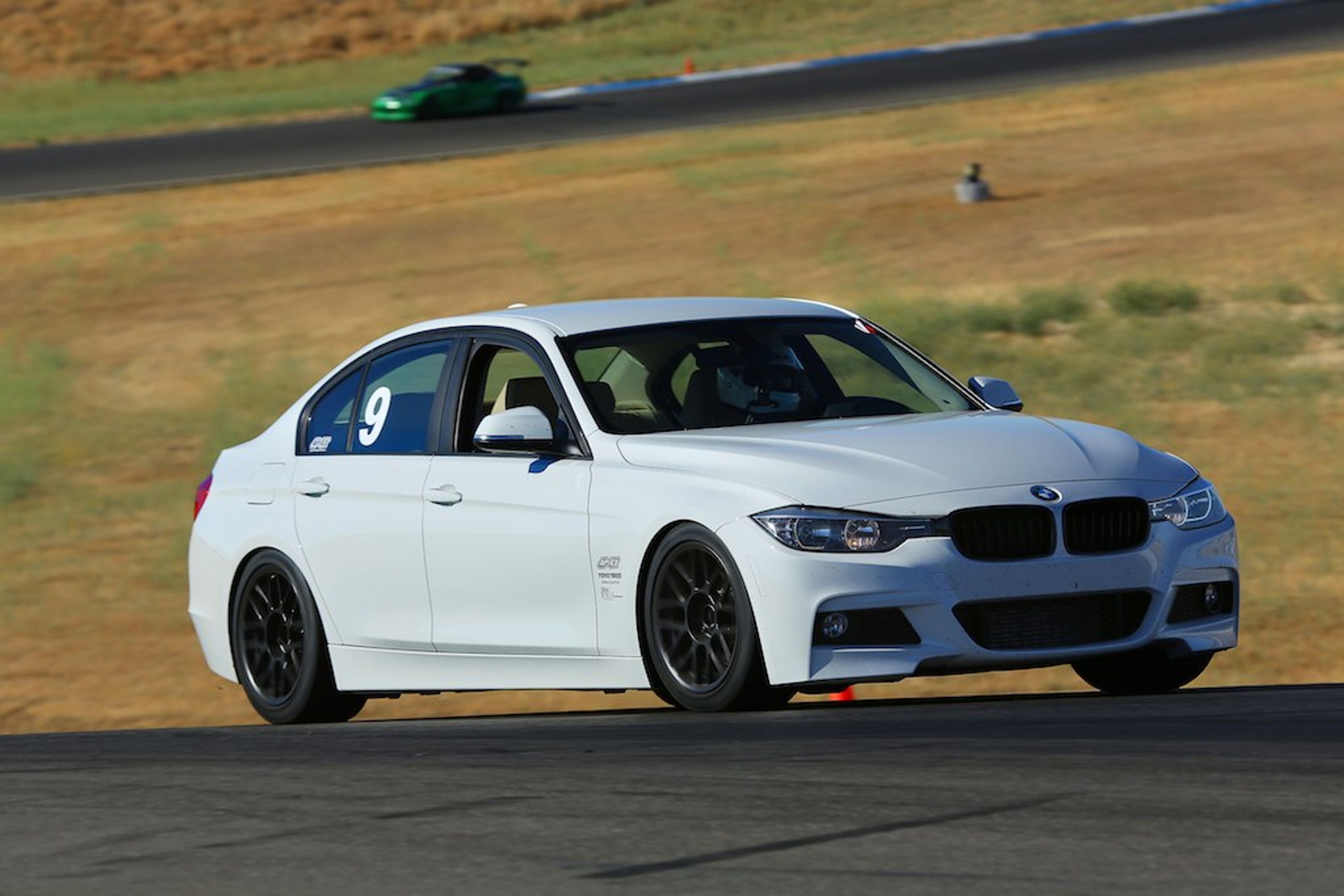White BMW F30 Sedan 3 Series with 17" ARC-8 Apex wheels in Anthracite