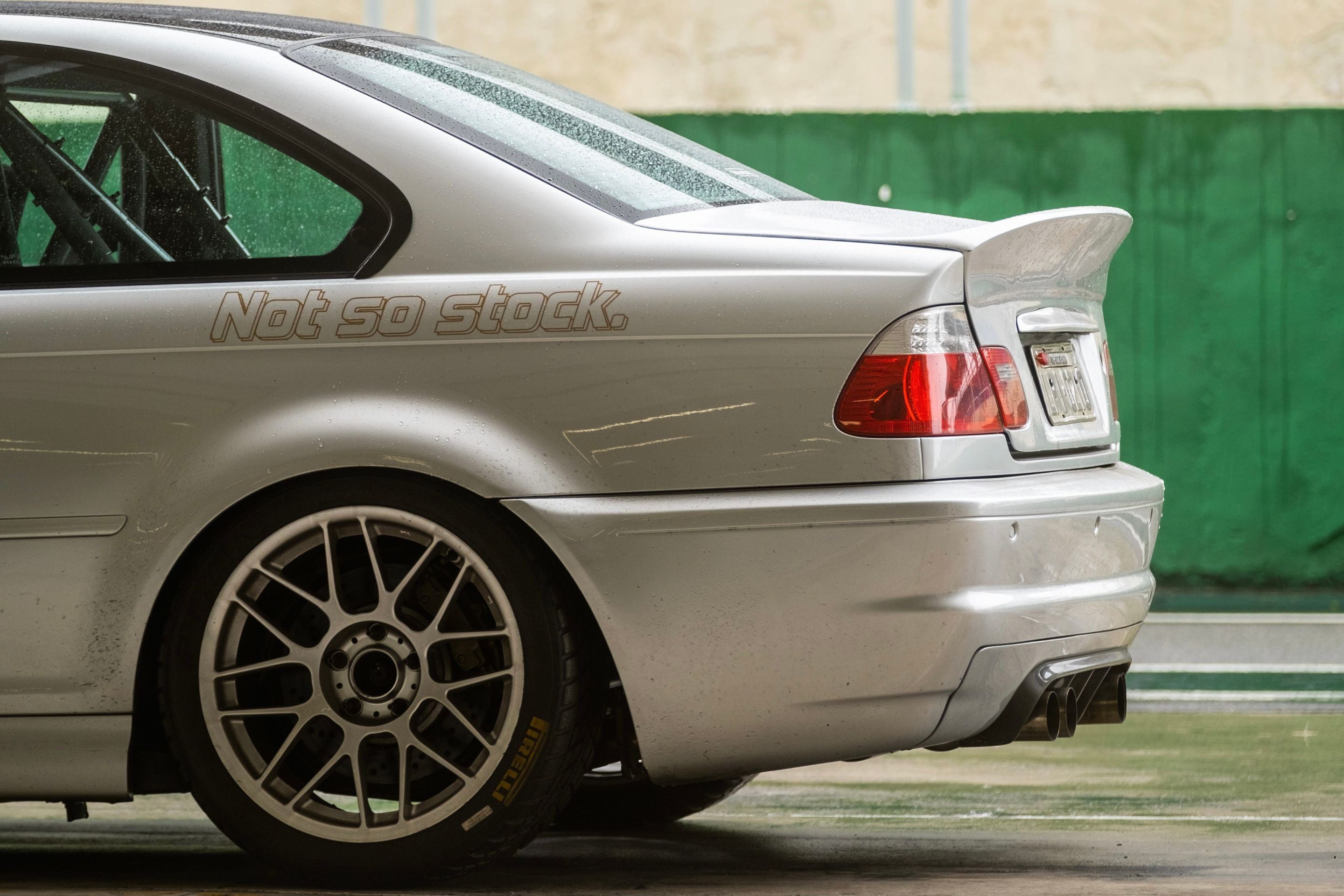 Silver BMW E46 M3 with 18" ARC-8 Apex wheels in Hyper Silver