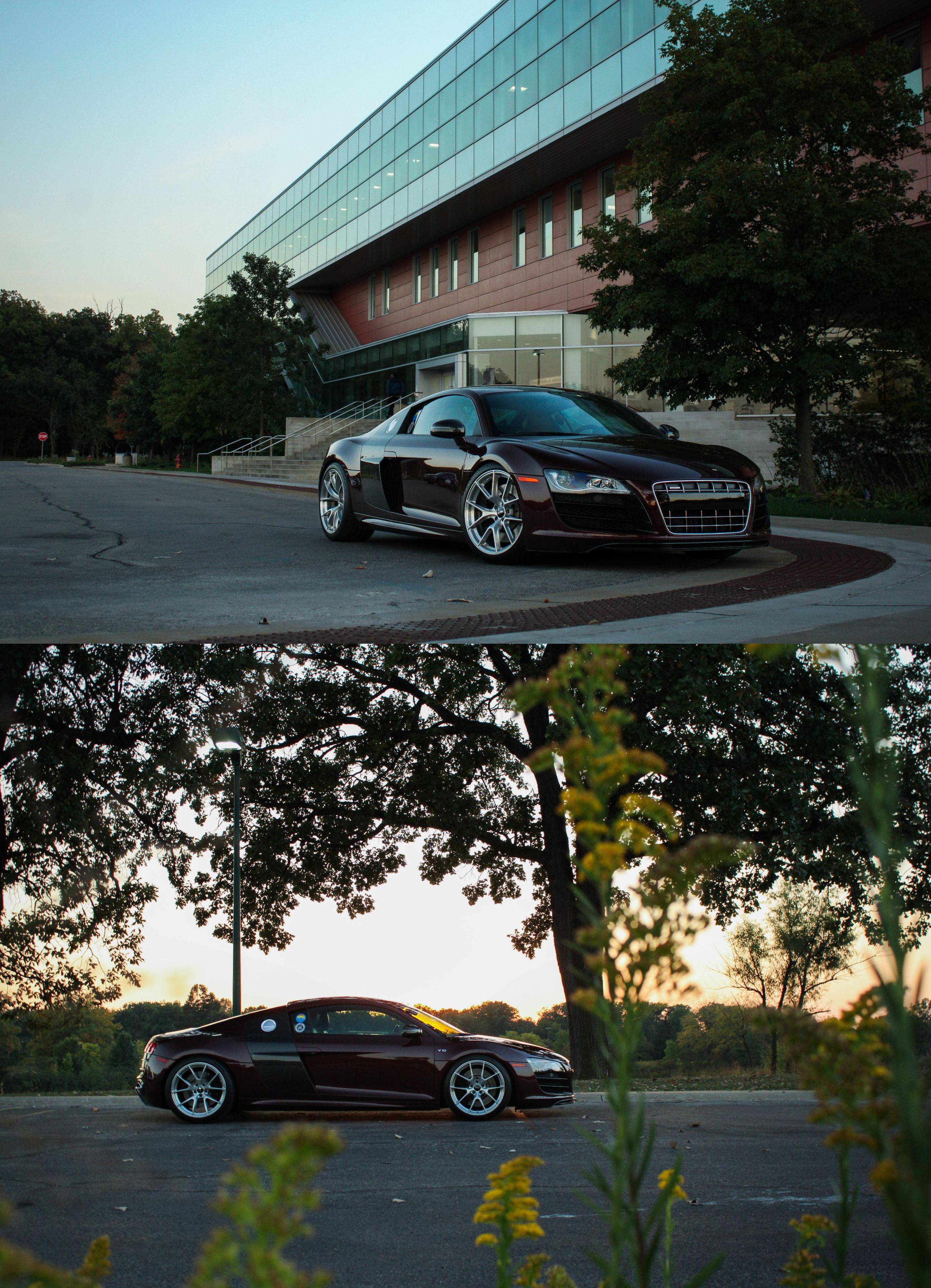 Purple Audi Gen 1 R8 with 19" VS-5RS Apex wheels in Brushed Clear