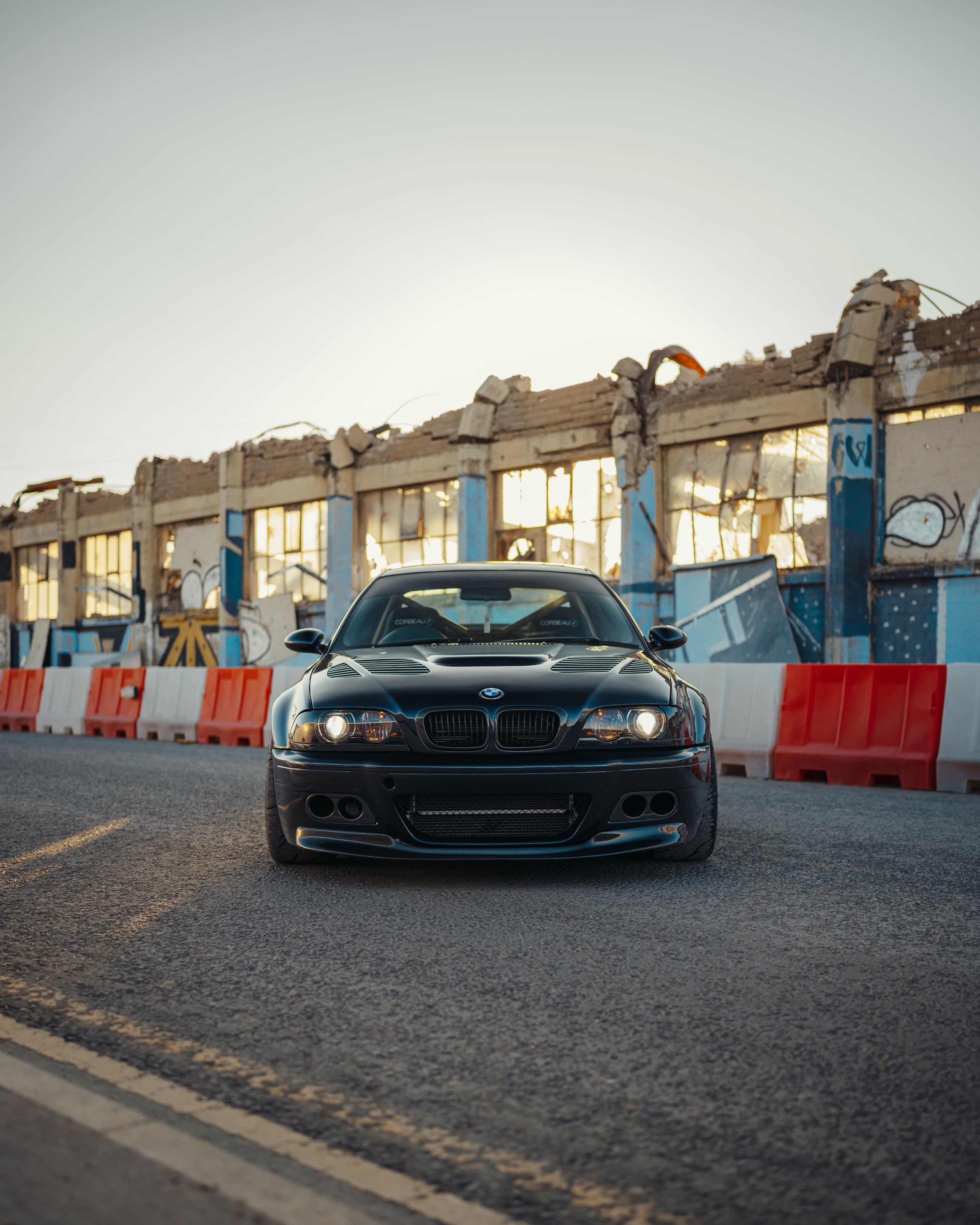 Black BMW E46 M3 with 18" ARC-8 Apex wheels in Satin Bronze