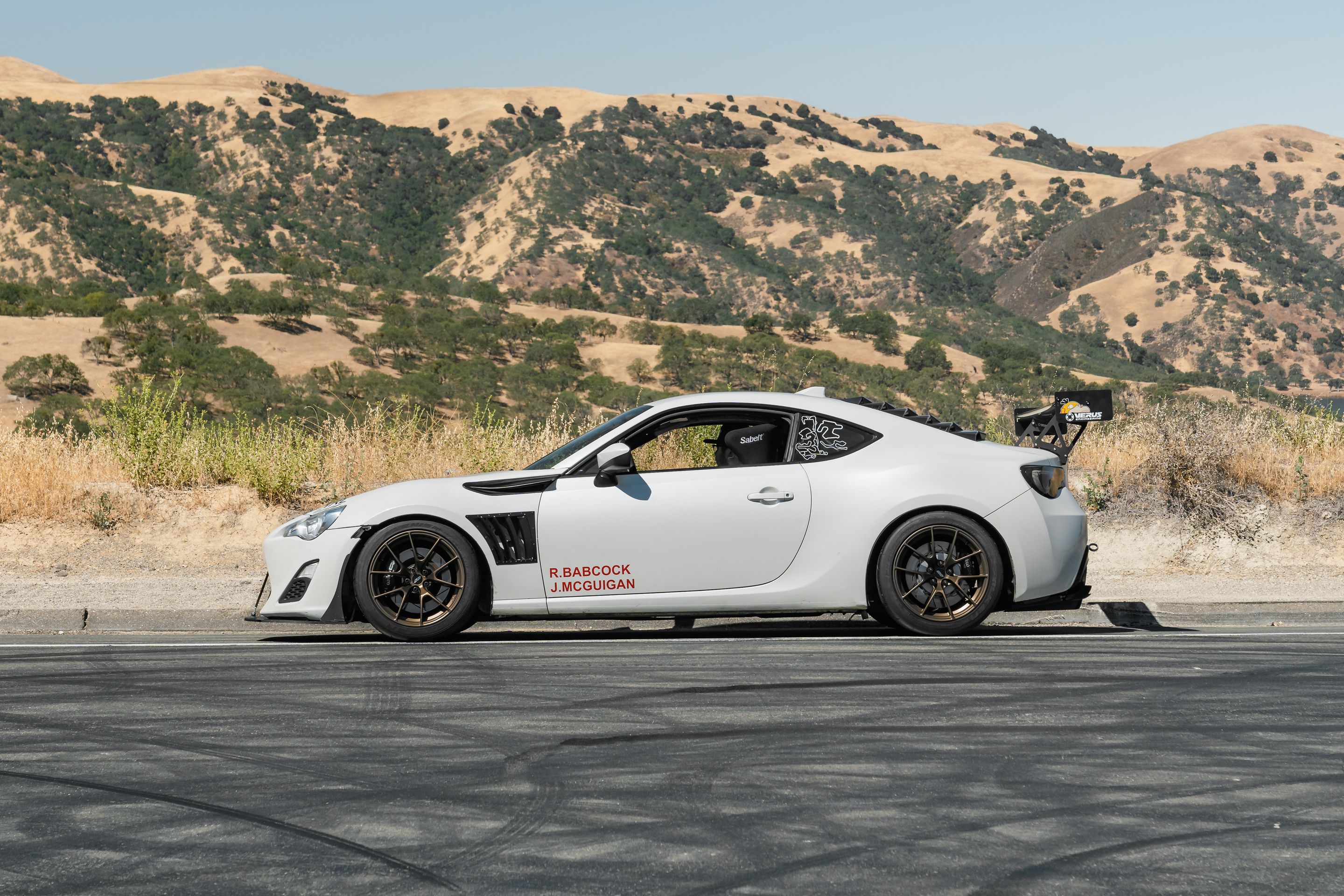 White Scion FR-S with 17" VS-5RS Apex wheels in Satin Bronze