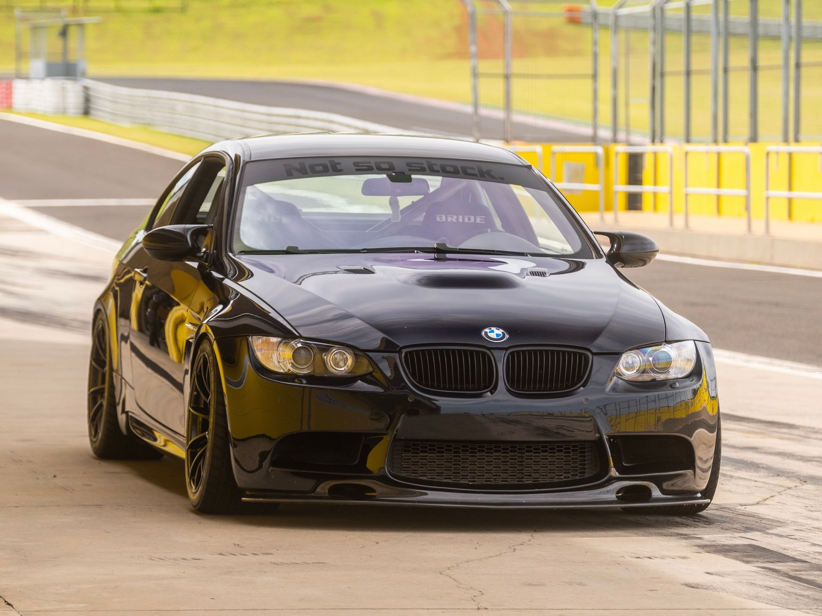 Black BMW E92 Coupe M3 with 18" SM-10RS Apex wheels in Satin Black