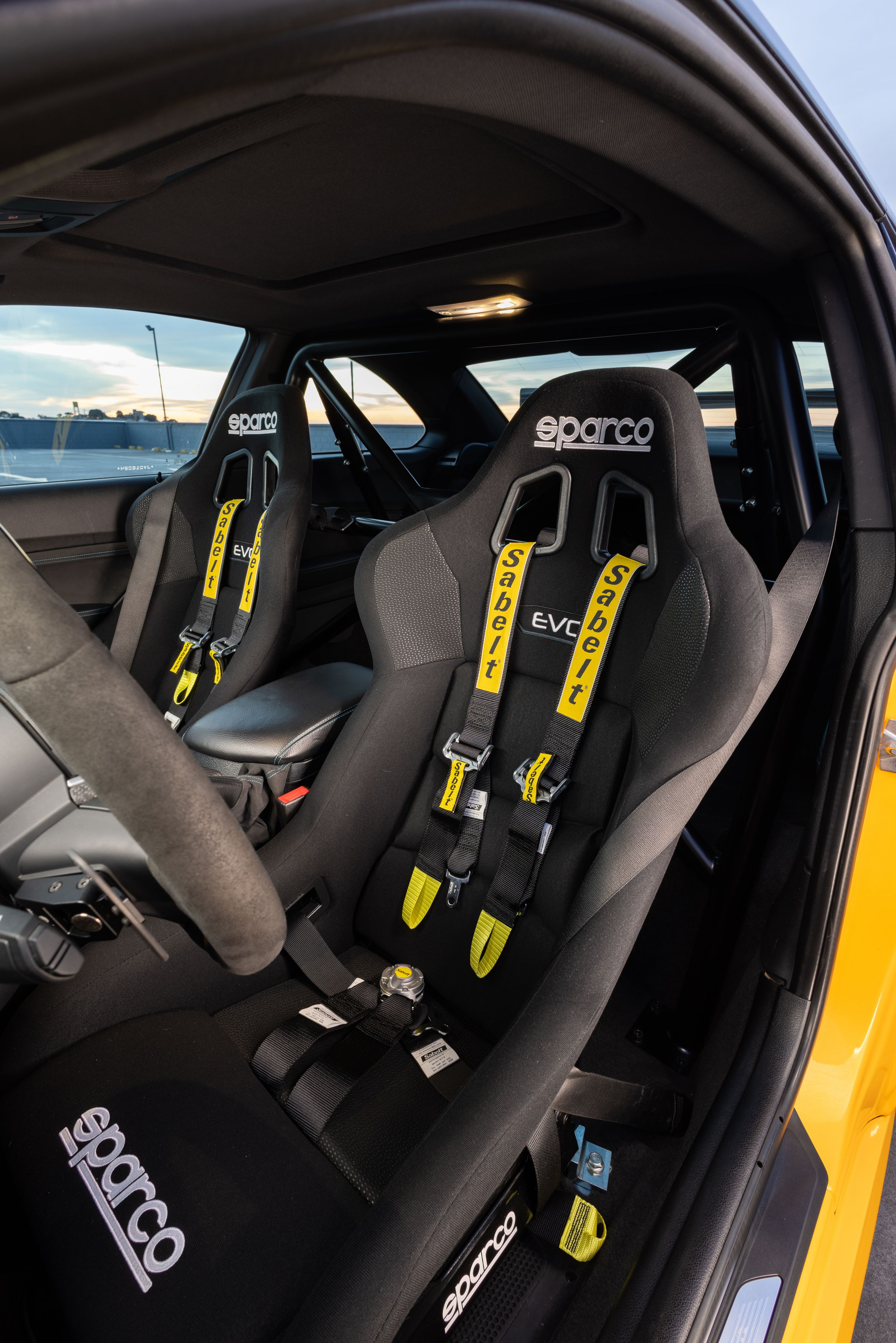 Yellow BMW F87 M2 with 19" VS-5RS Apex wheels in Satin Black