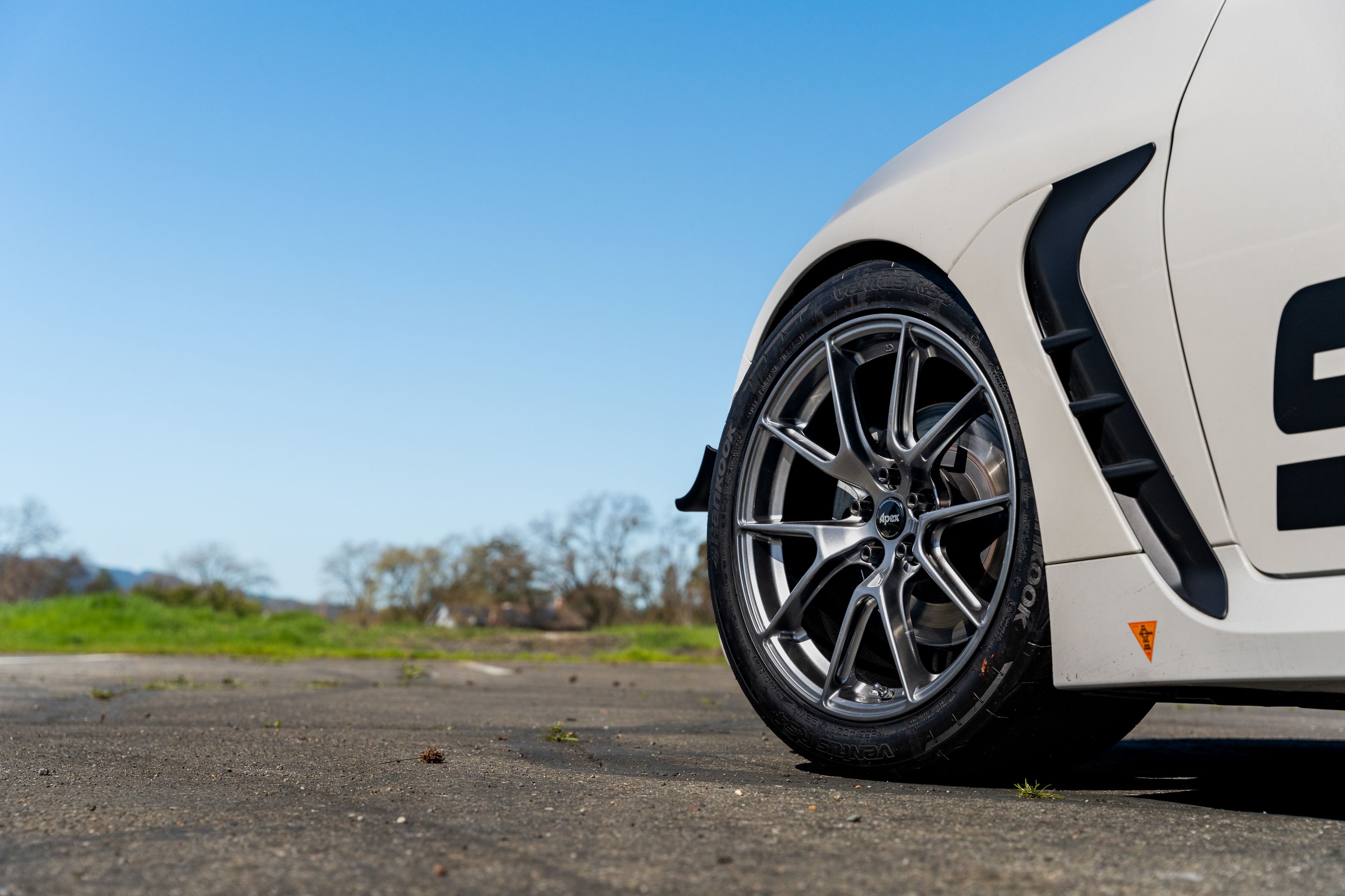 White Subaru ZD8 / Gen 2 BRZ with 17" VS-5 Apex wheels in Hyper Black