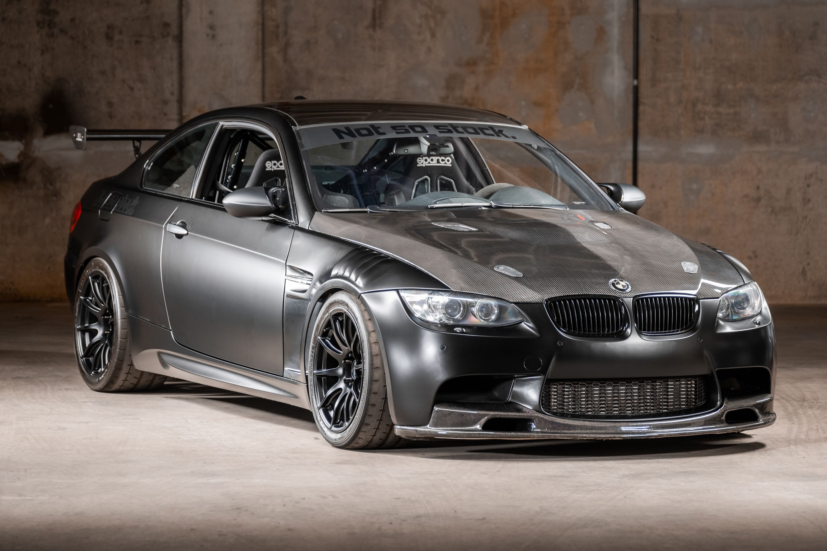 Black BMW E92 Coupe M3 with 18" SM-10 Apex wheels in Satin Black