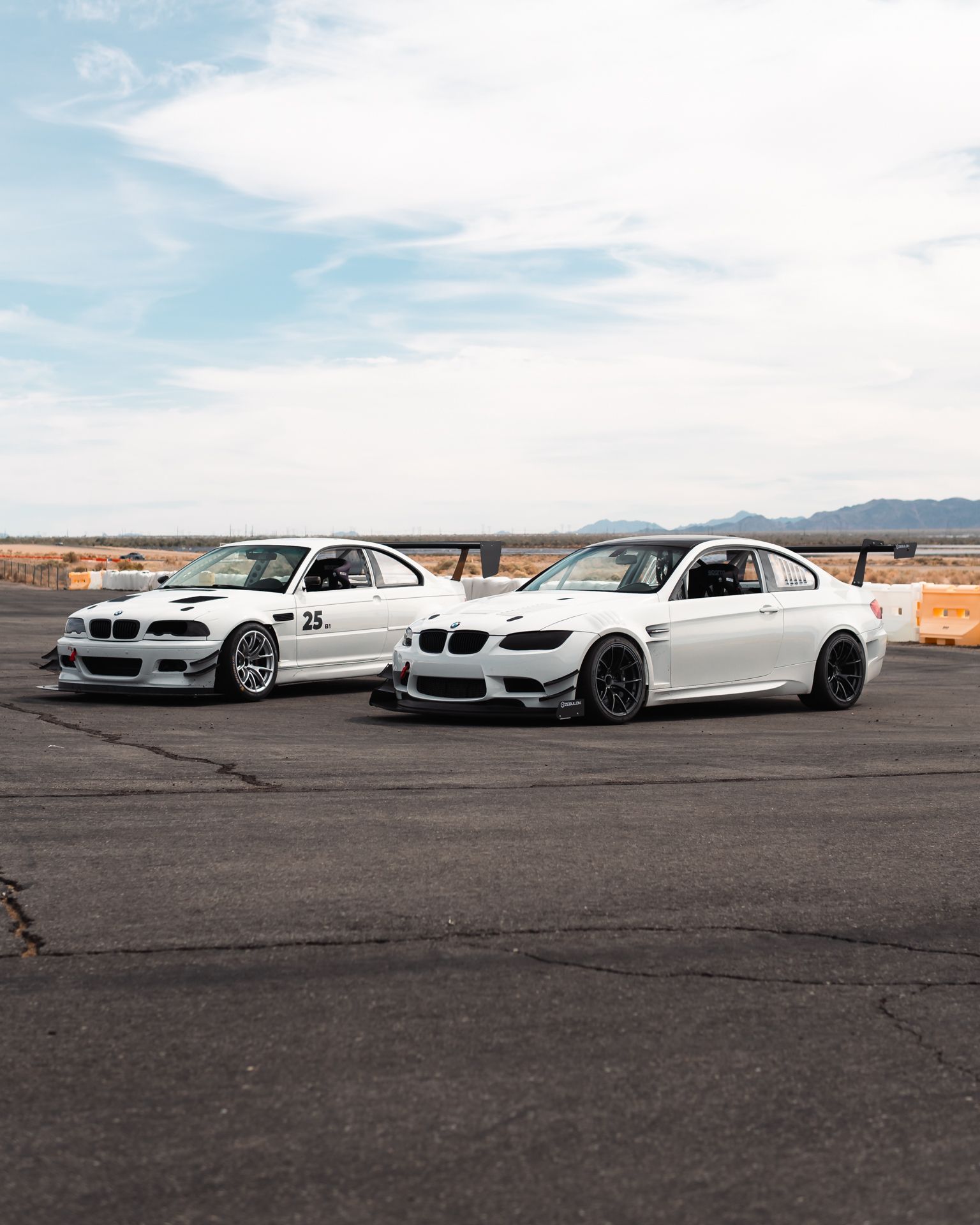 White BMW E92 Coupe M3 with 18" VS-5RS Apex wheels in Satin Black