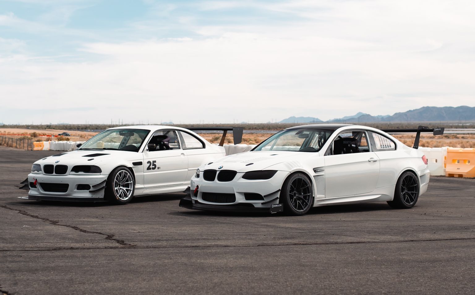 White BMW E92 Coupe M3 with 18" VS-5RS Apex wheels in Satin Black