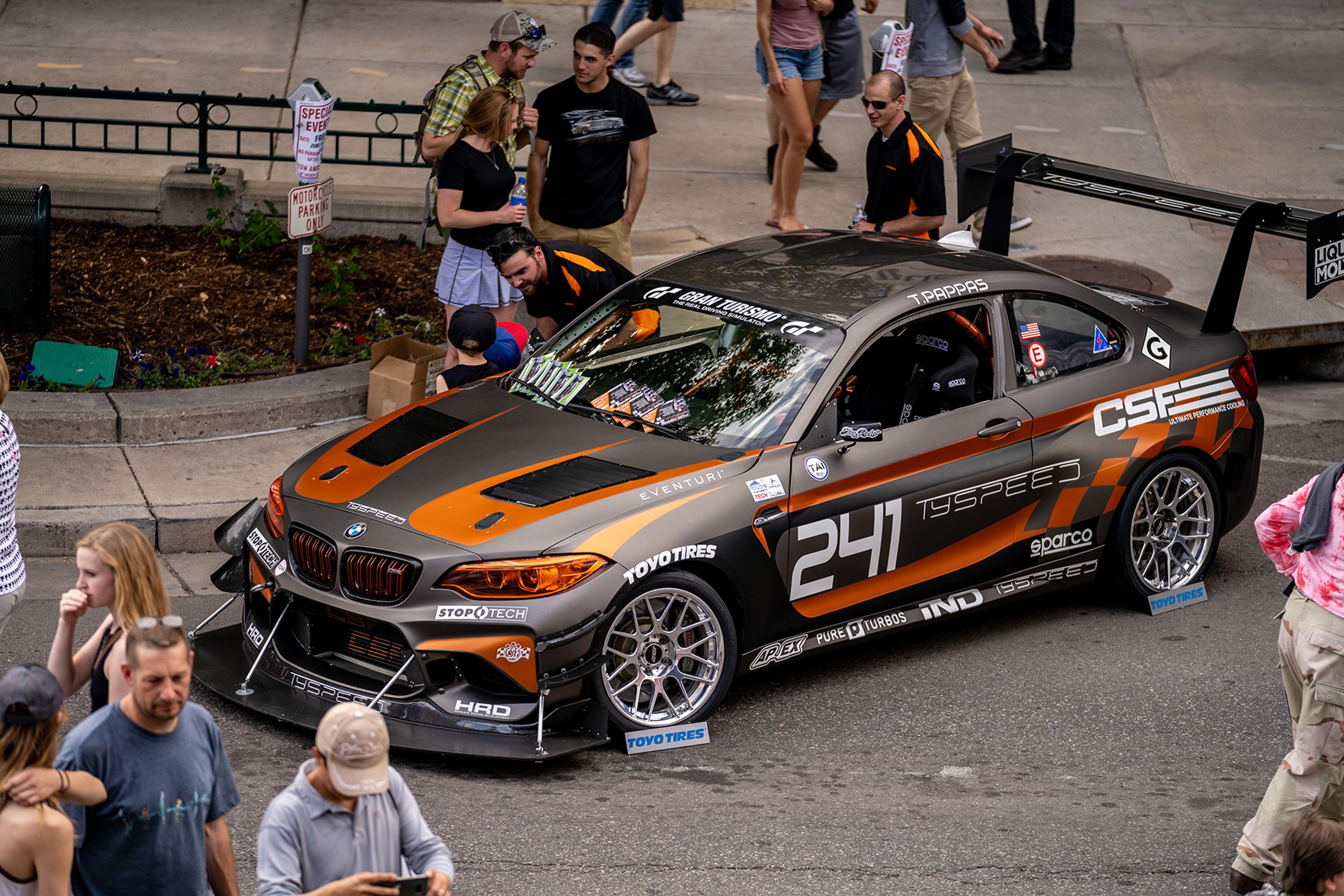 Grey BMW F87 M2 with 18" ARC-8R Apex wheels in Polished