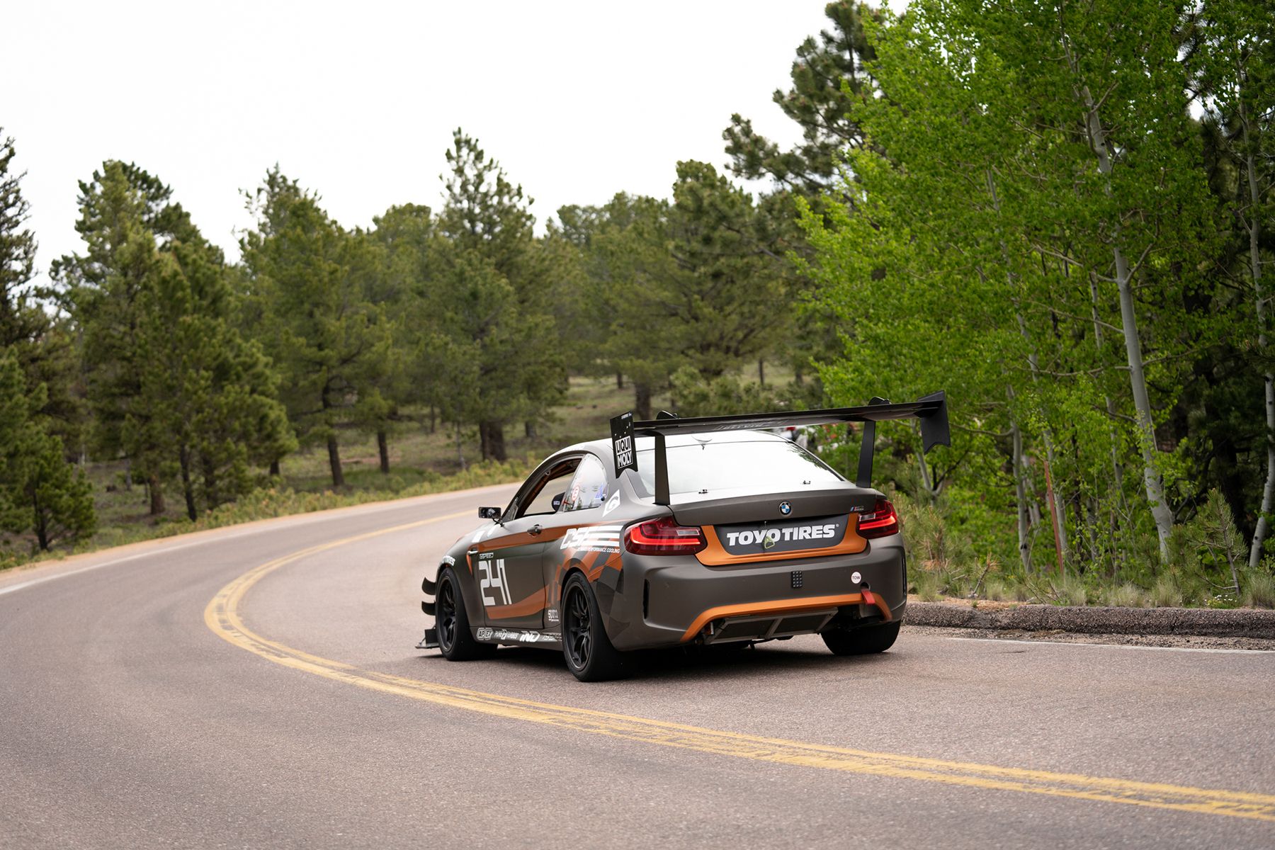 Grey BMW F87 M2 with 18" FL-5 Apex wheels in Satin Black