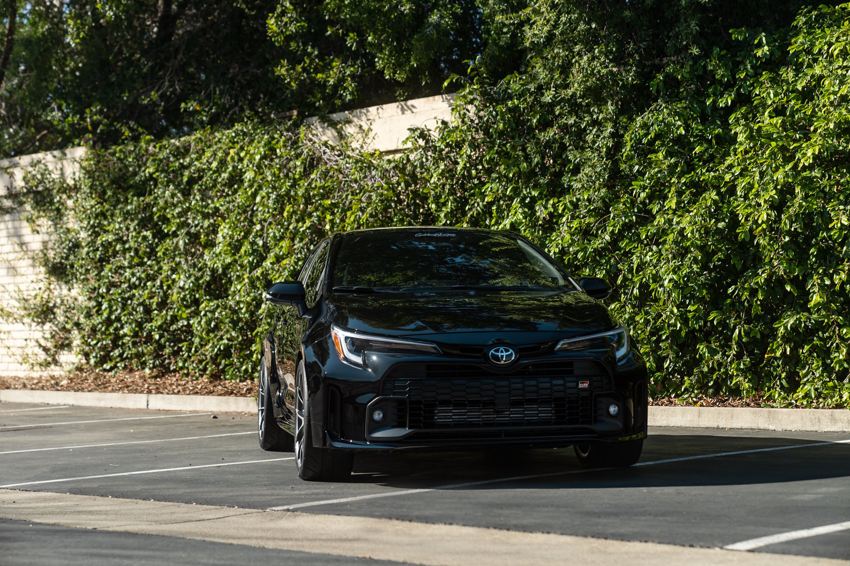 Black Toyota GR Corolla with 19" VS-5RS Apex wheels in Anthracite